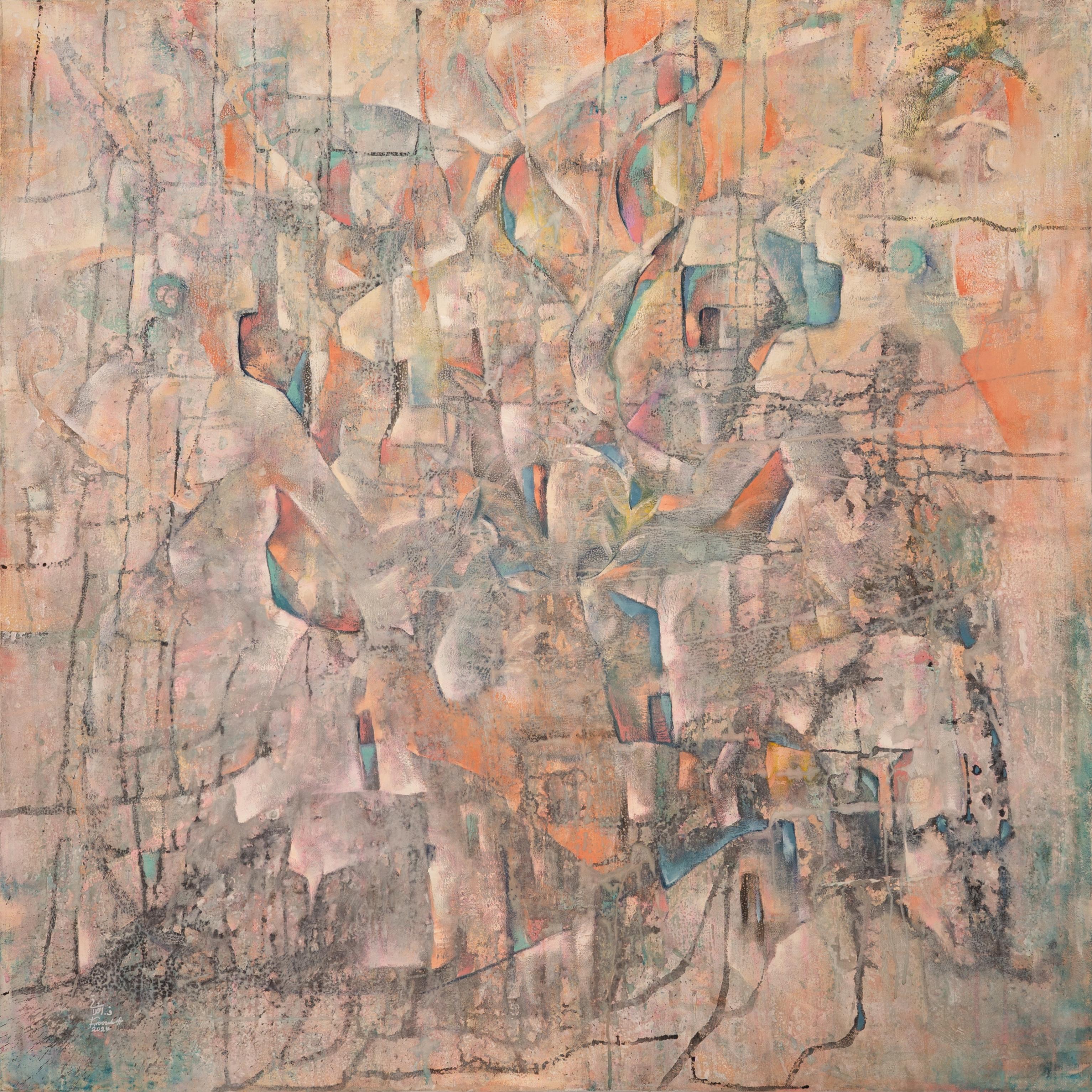 Melody of Peace, Oil and acrylic on canvas, Iranian Contemporary Painting