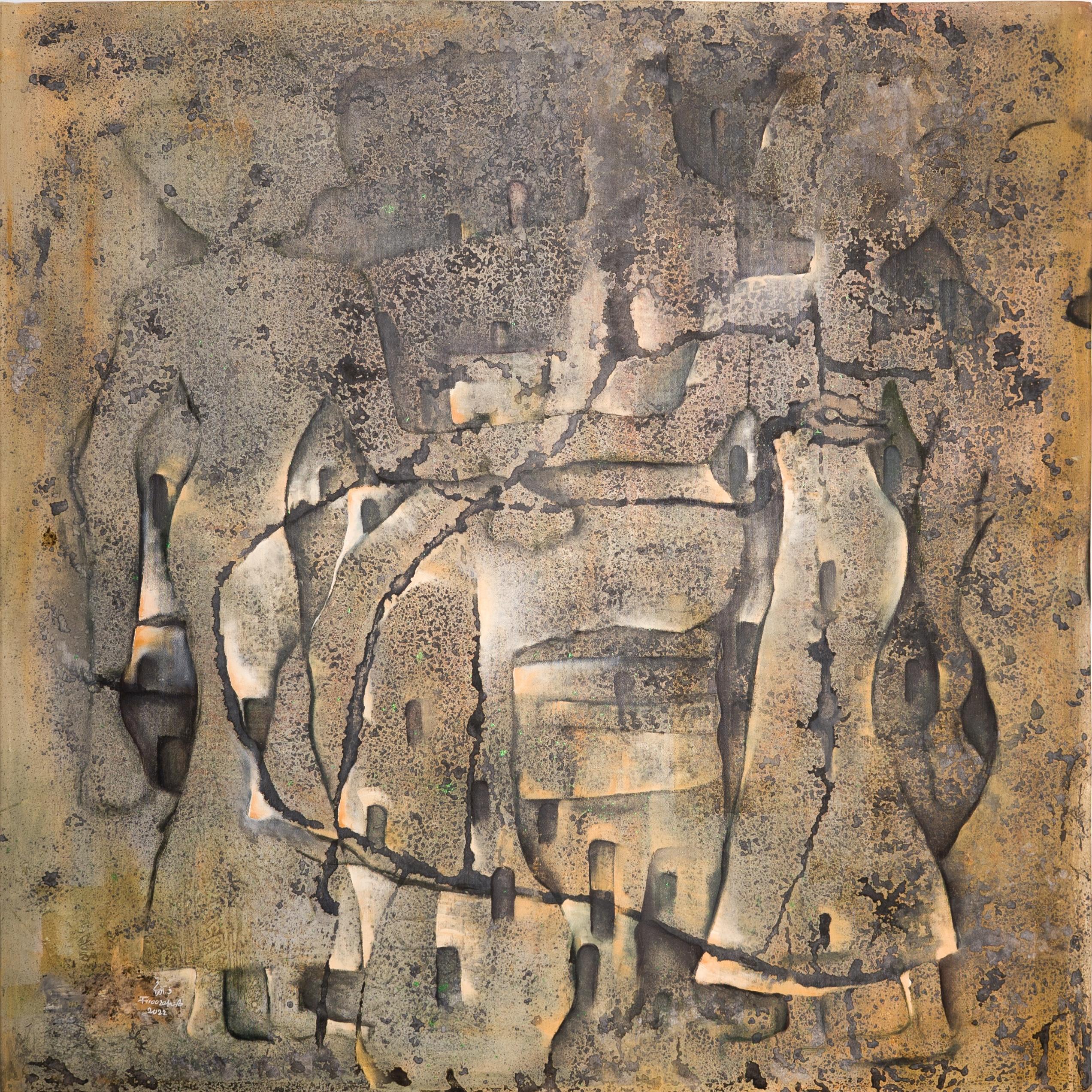 Nozhan, huile et acrylique sur toile, 2022, art contemporain iranien