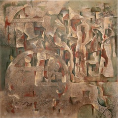 The Dance of Joy and Life, Oil and acrylic on canvas, Iranian Contemporary Art
