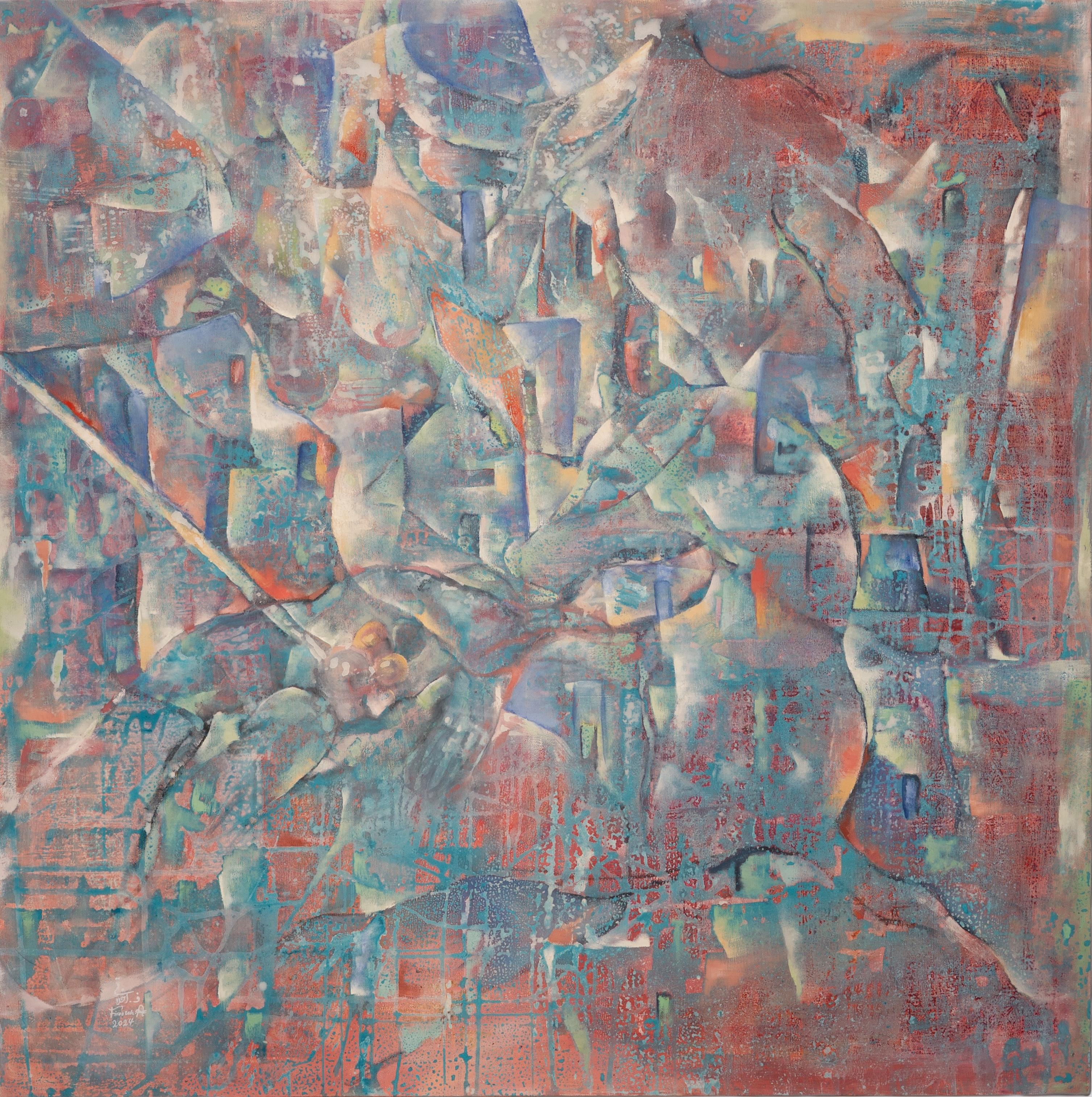 „The Ground of Revelation“, Öl und Acryl auf Leinwand, zeitgenössische iranische Kunst