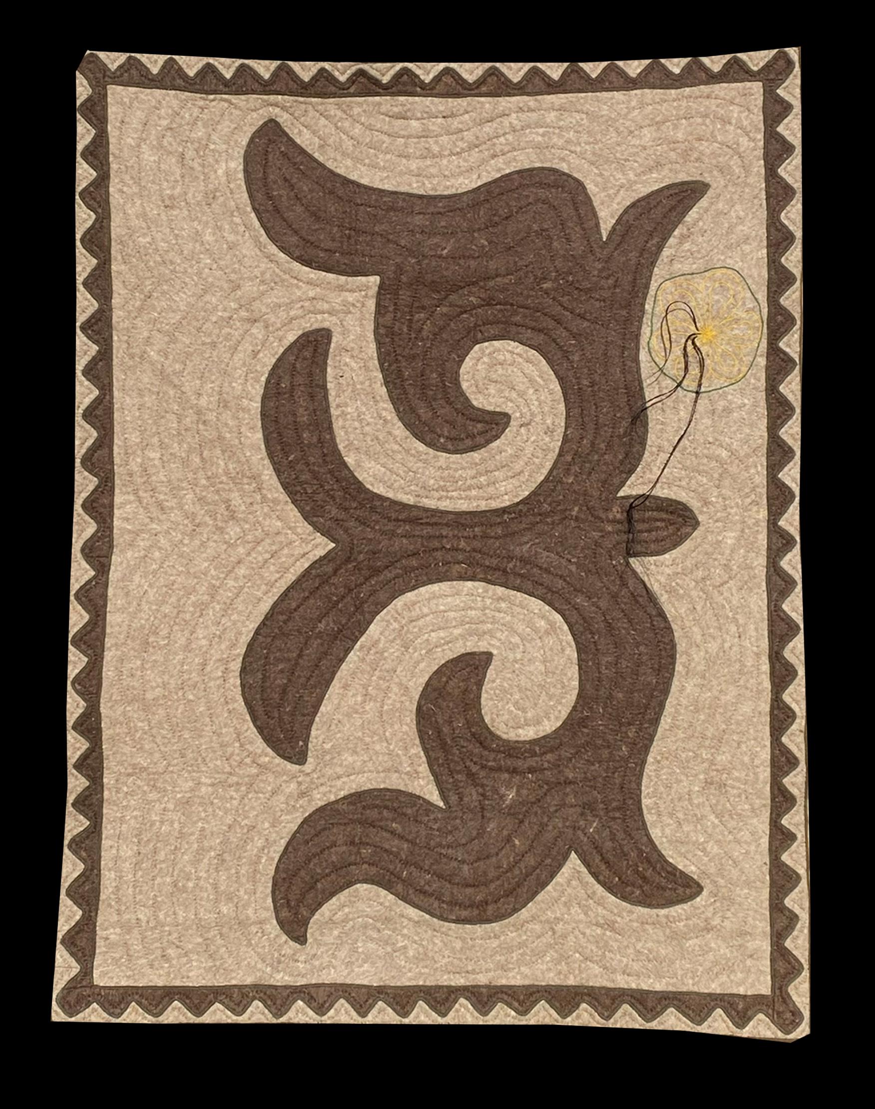 KAYAKALAK XI - Textile, Handfelted, Felt, Yak Wool - Mixed Media Art by Firouz FarmanFarmaian