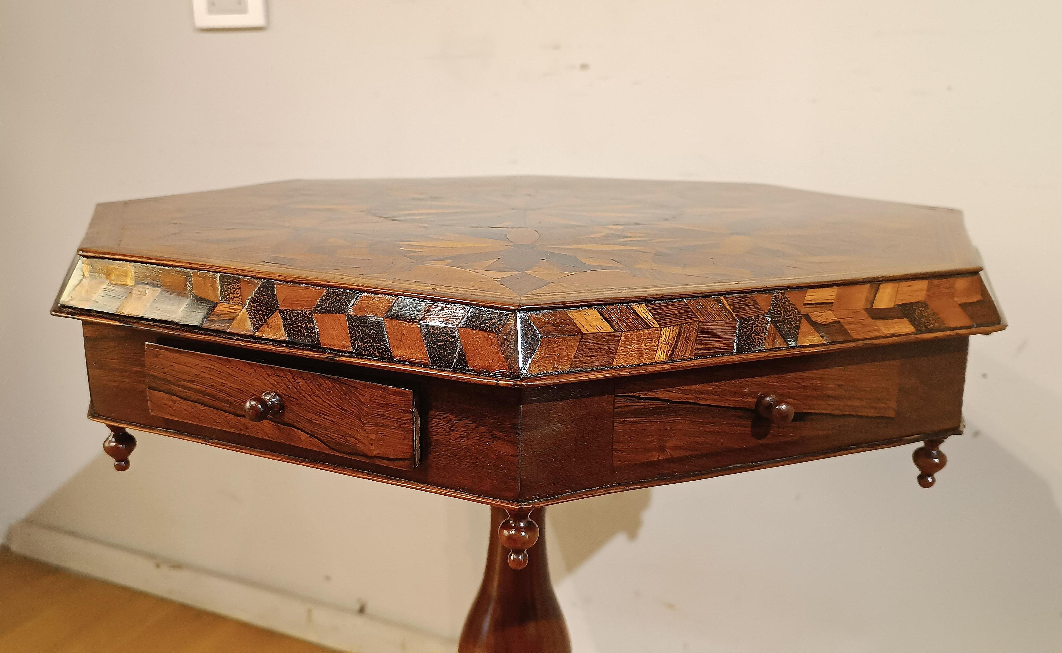 Charles X FIRST 19th CENTURY CHARLES X COFFEE TABLE WITH INLAID TOP For Sale