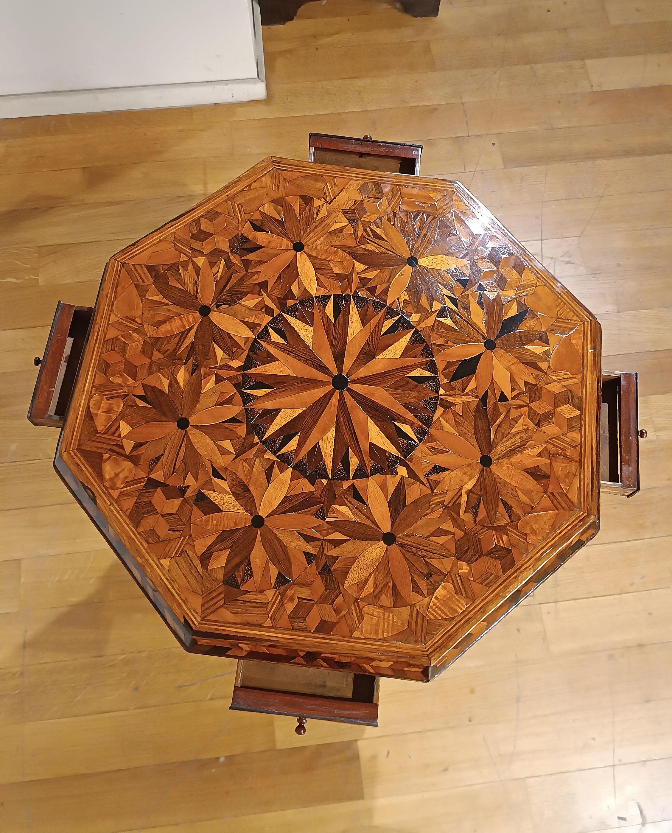 Italian FIRST 19th CENTURY CHARLES X COFFEE TABLE WITH INLAID TOP For Sale