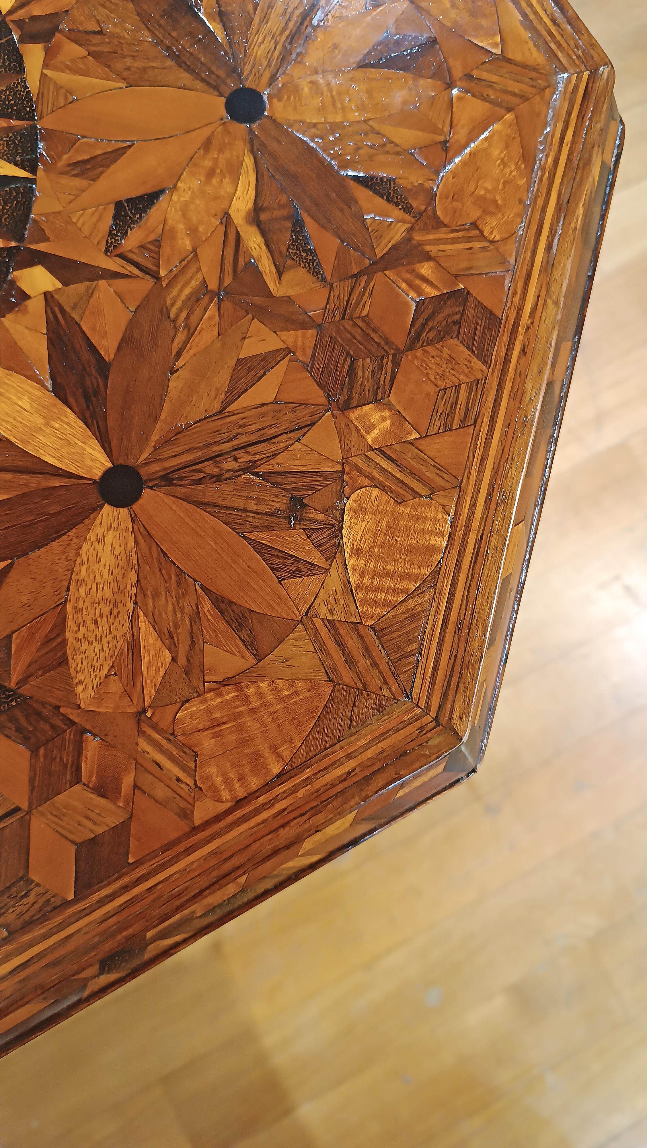 Hand-Carved FIRST 19th CENTURY CHARLES X COFFEE TABLE WITH INLAID TOP For Sale