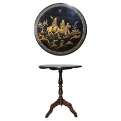 ERSTER ORIENTALER STIL DES 19. JAHRHUNDERTS Ebenholz-TISCH MIT EINLAGEN