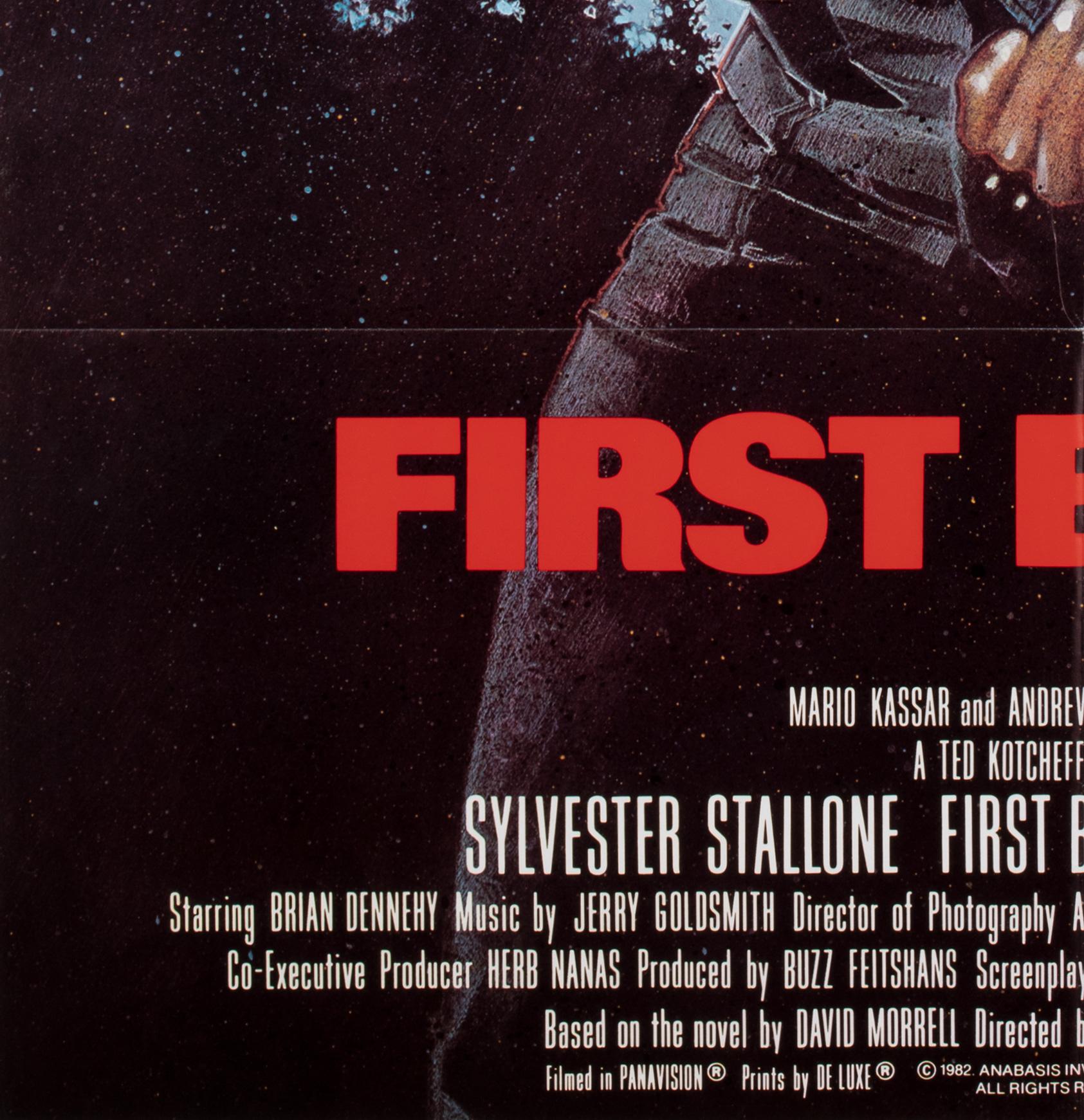 20th Century FIRST BLOOD RAMBO 1982 US 1 Sheet Film Movie Poster, DREW STRUZAN For Sale