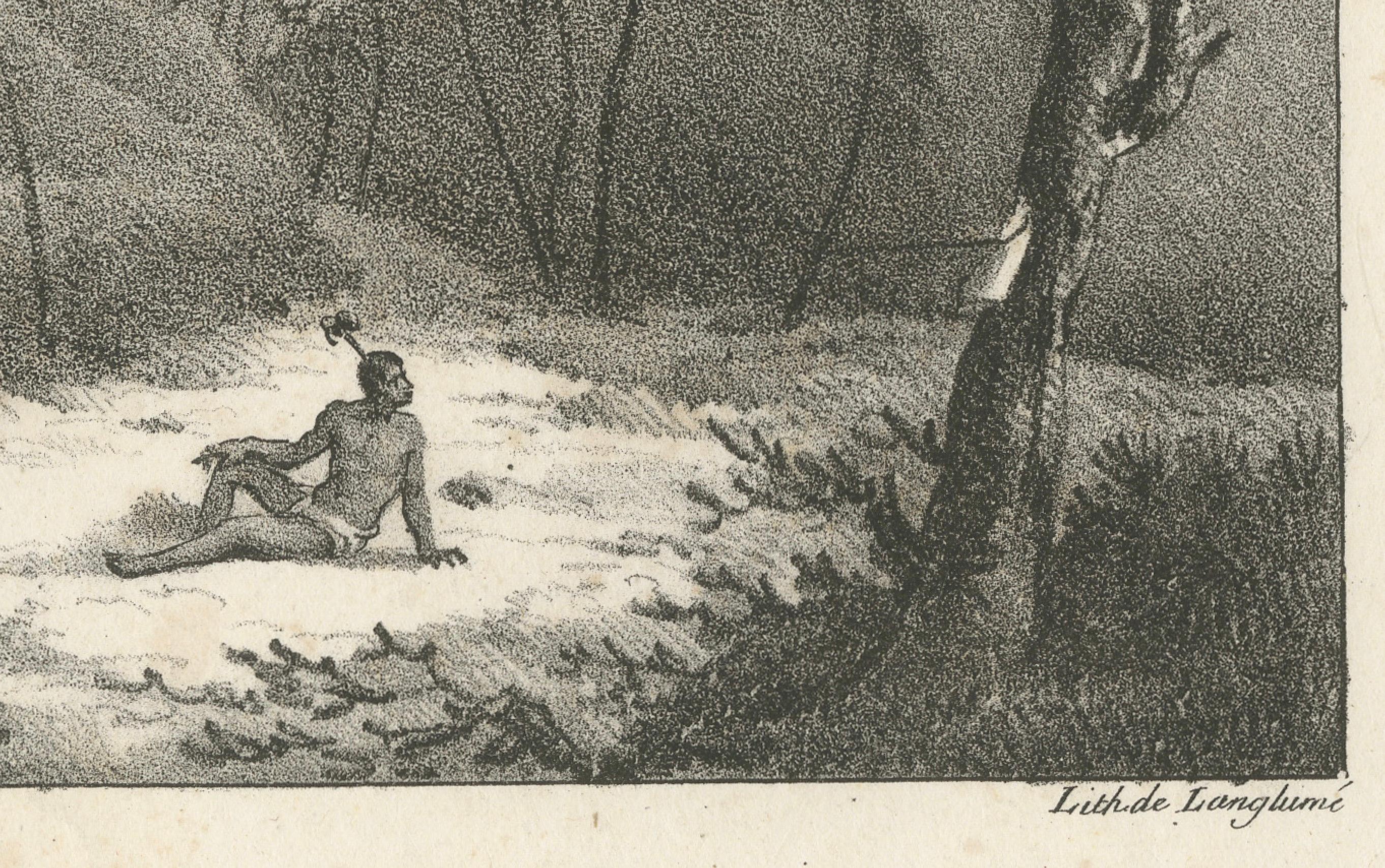 First Contact in Owhyhee: Webbers Gravur von Hawaii aus dem Jahr 1785 (Graviert) im Angebot