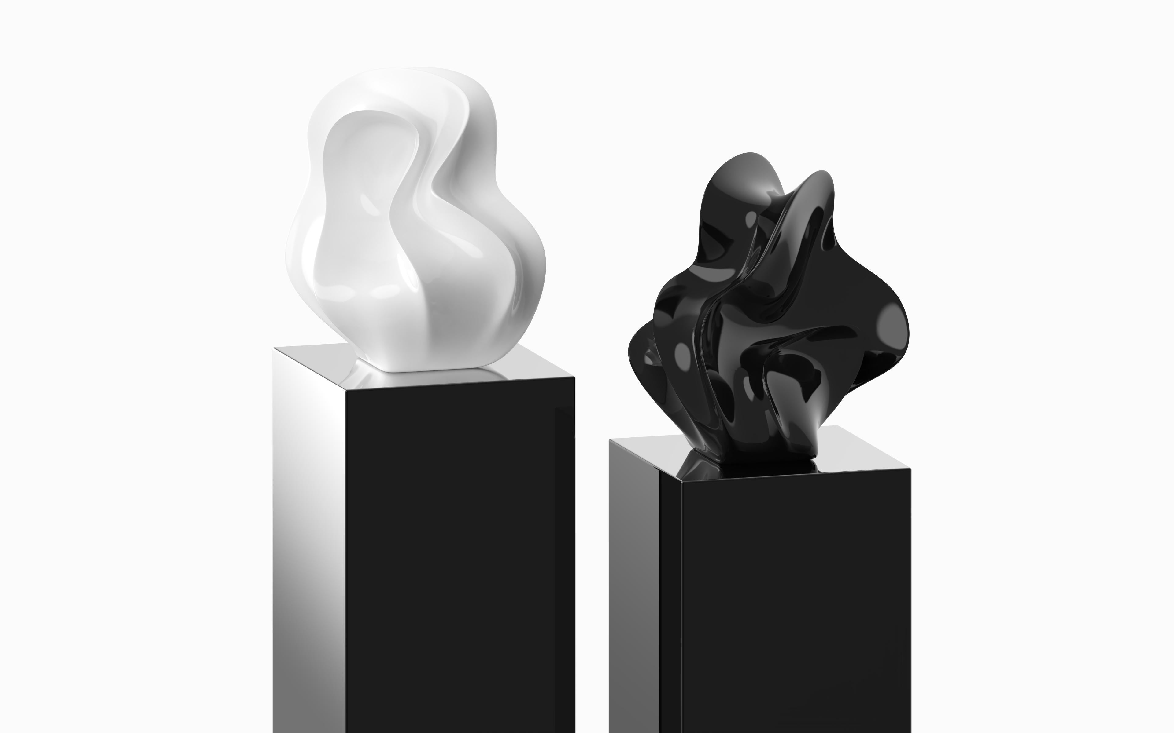 Belgian First Edition 1/5 Organic Sculpture in Black Lacquer by Mattice Boets For Sale