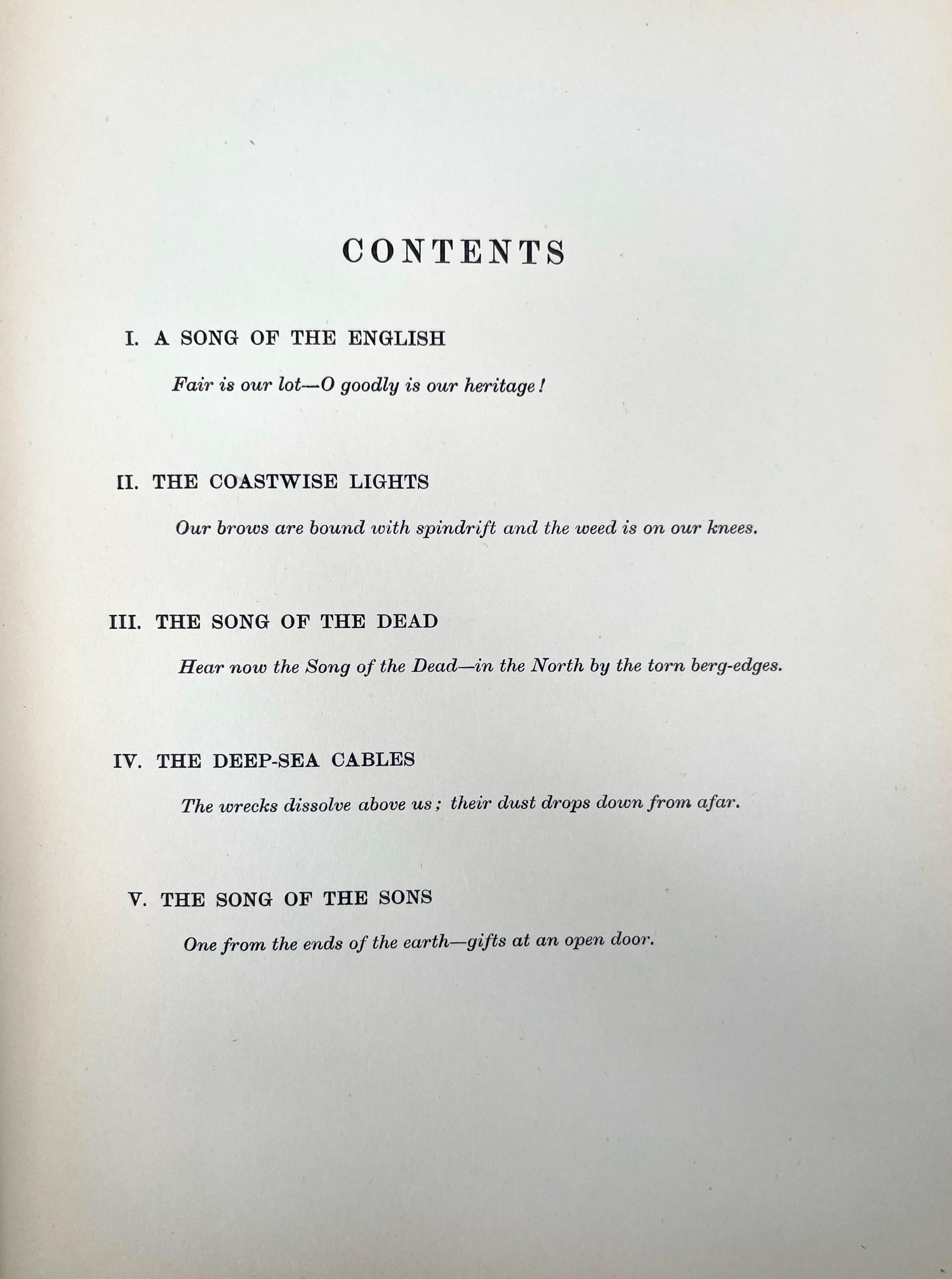 Papier Première édition d'un chant de l'anglais par Rudyard Kipling en vente