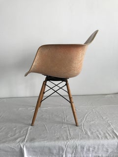 First Edition Charles Eames "Paw Chair" Swivel Fibre Glass Shell Dowel Leg Birch