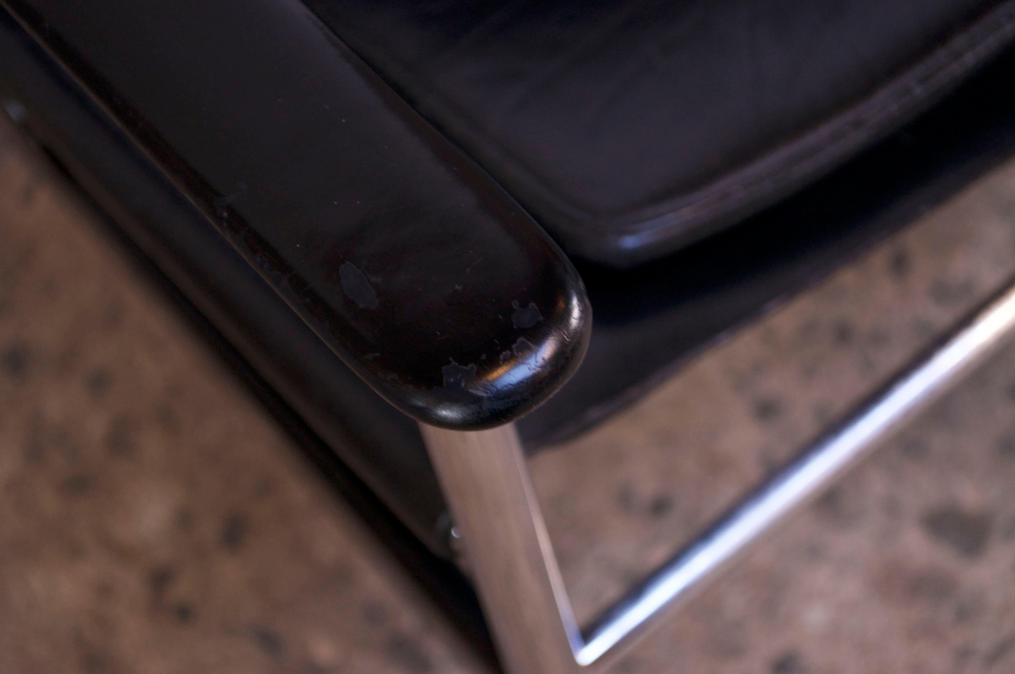 First Edition Charles Pollack for Knoll 657 'Sling Chair' in Black Leather 7