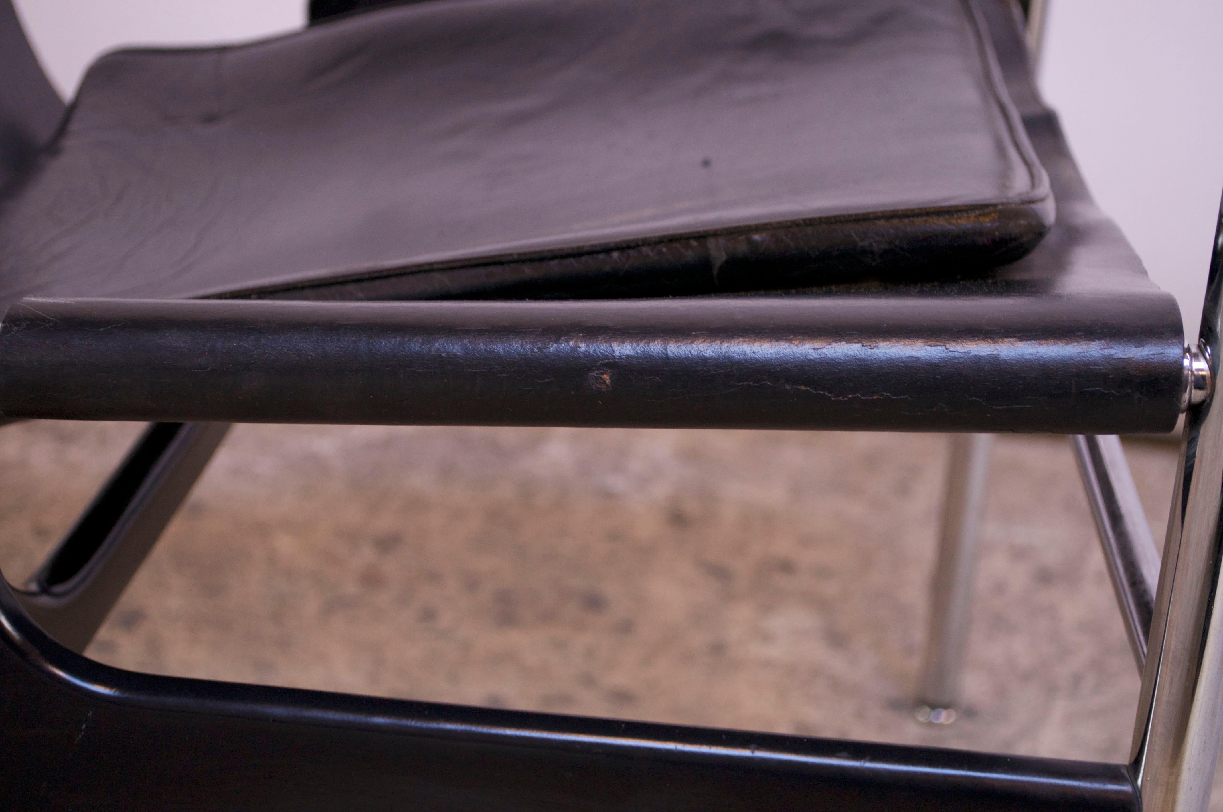 First Edition Charles Pollack for Knoll 657 'Sling Chair' in Black Leather 9
