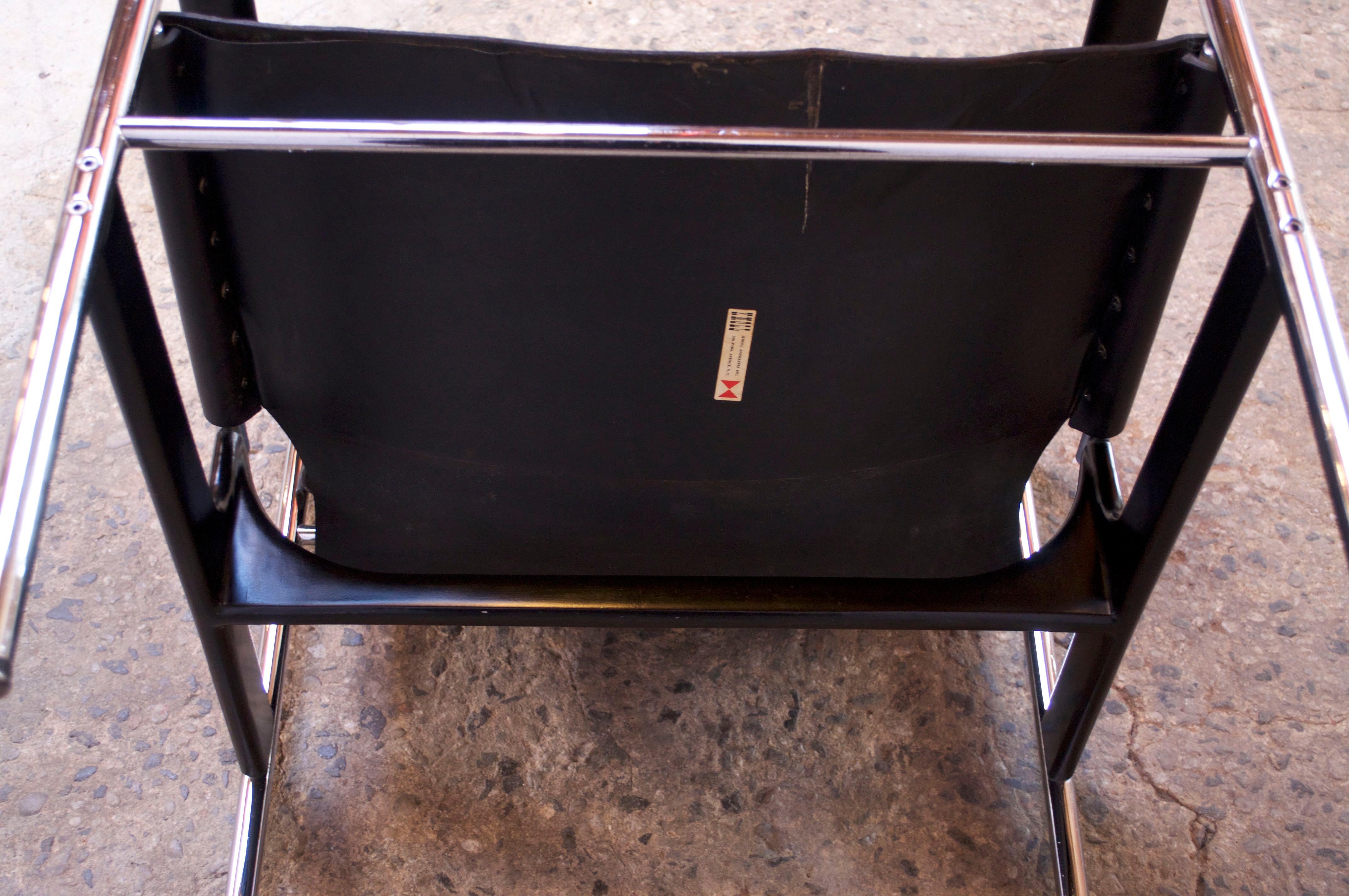 First Edition Charles Pollack for Knoll 657 'Sling Chair' in Black Leather 11