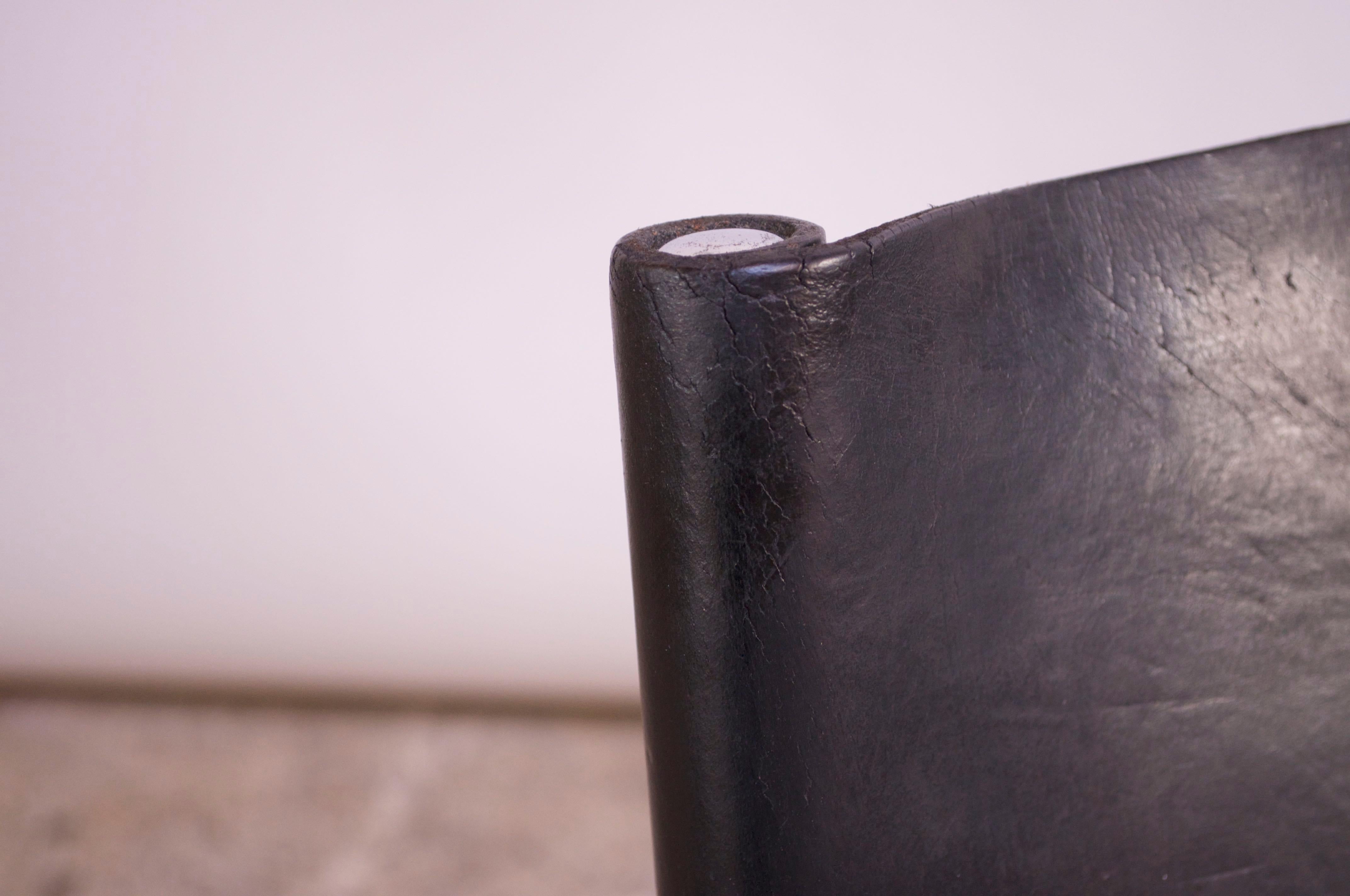 Mid-20th Century First Edition Charles Pollack for Knoll 657 'Sling Chair' in Black Leather