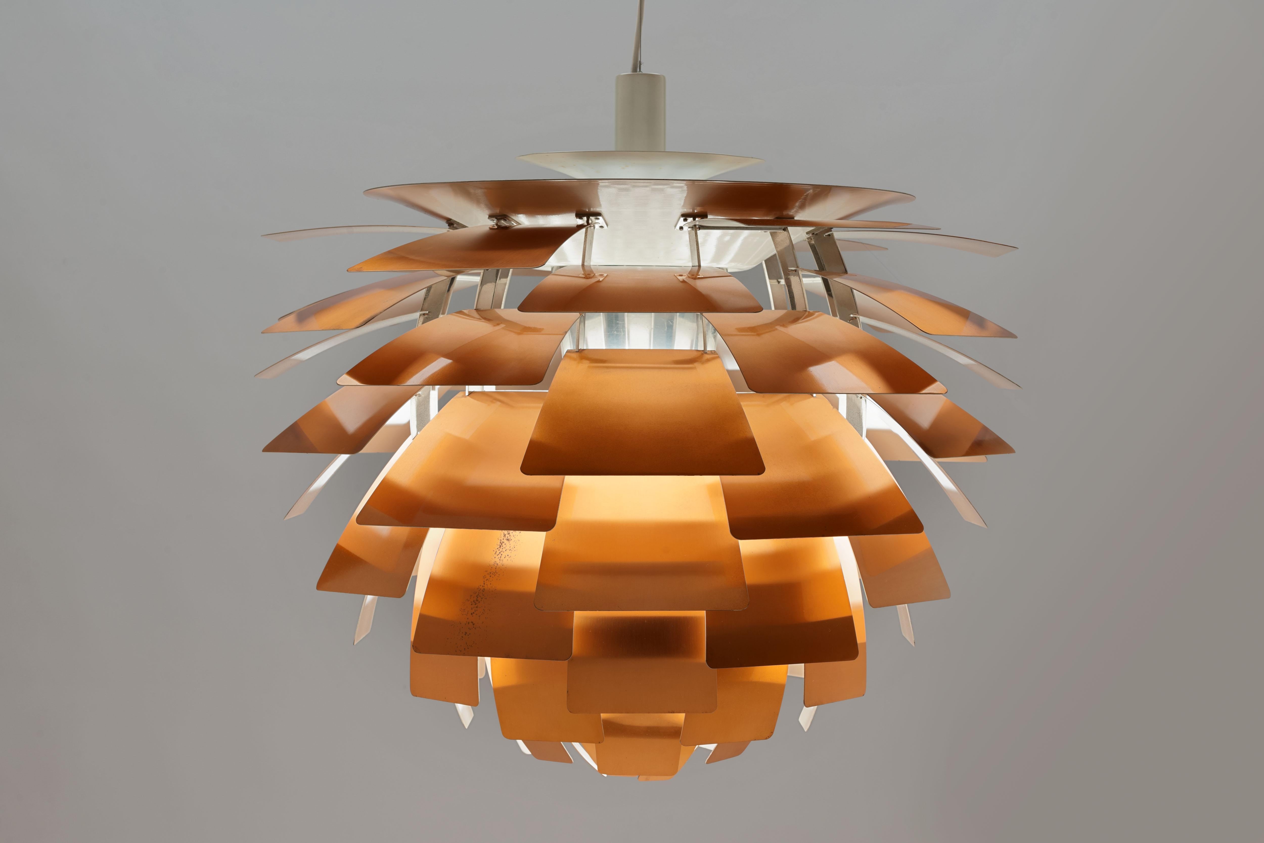 First Edition Copper Poul Henningsen Artichoke Lamp, Louis Poulsen, Denmark 5