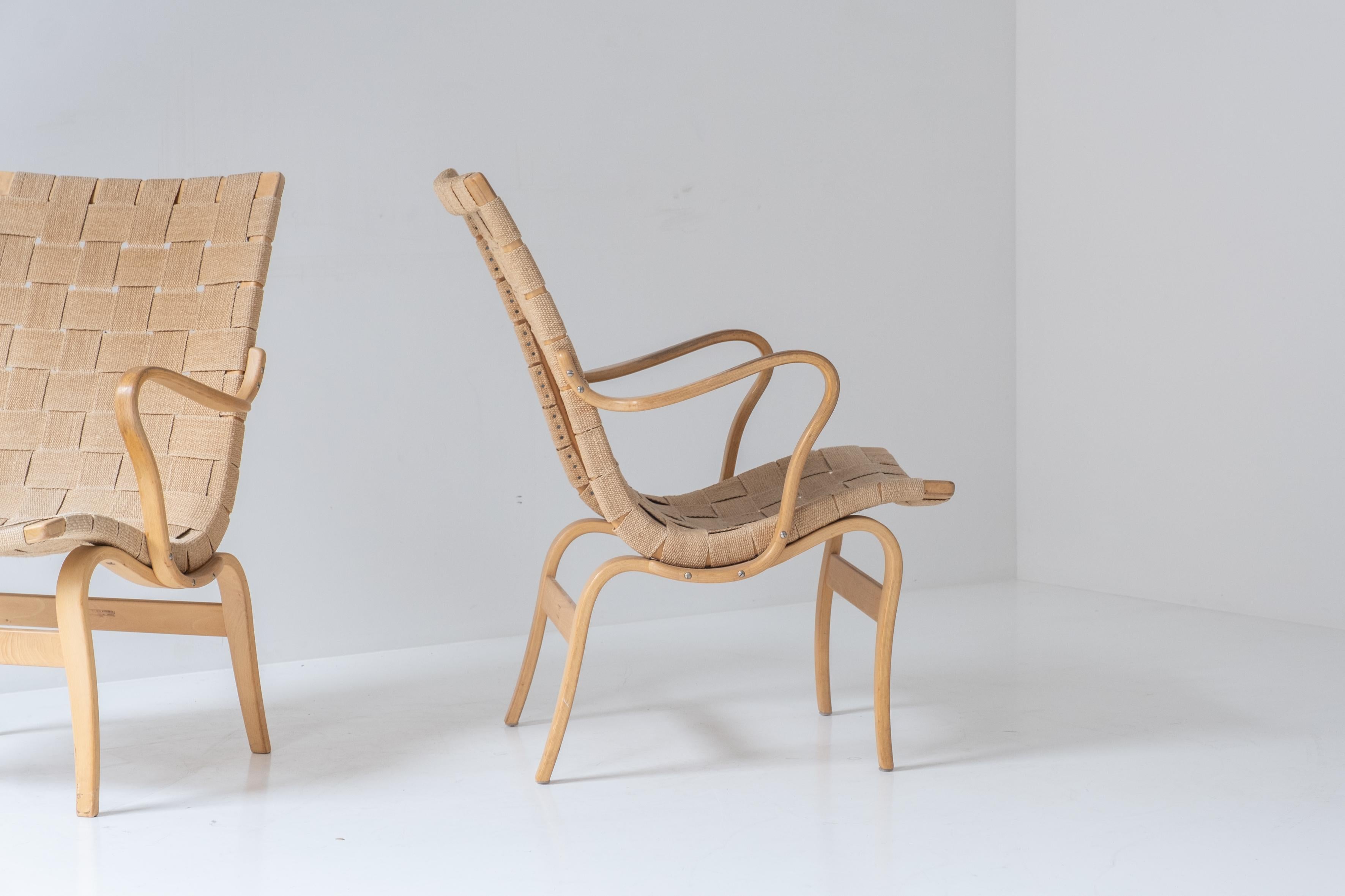 Erstausgabe der 'Eva'-Stühle von Bruno Mathsson für Karl Mathsson, Schweden 1960er Jahre im Zustand „Gut“ in Antwerp, BE