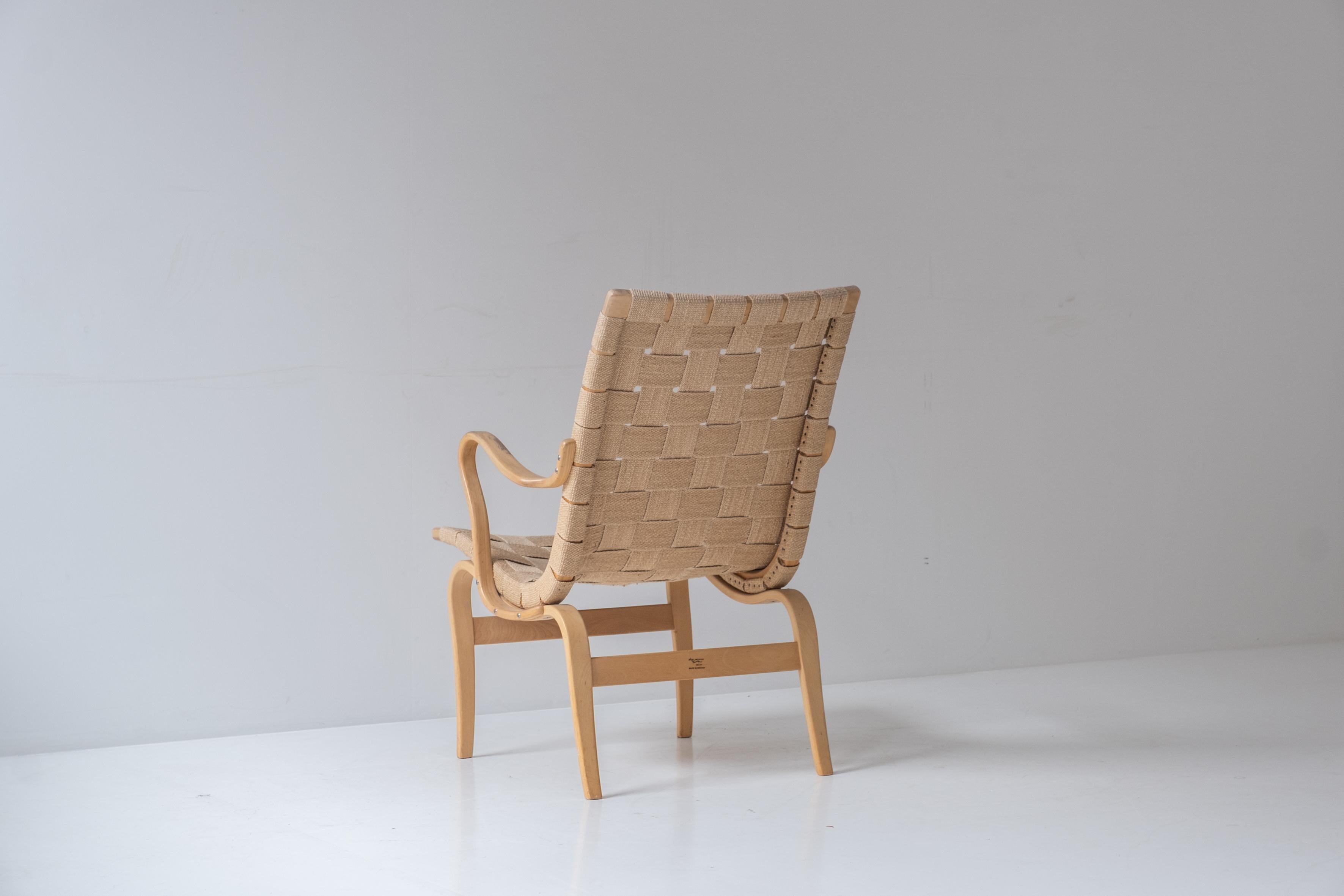 First edition ‘Eva’ chairs by Bruno Mathsson for Karl Mathsson, Sweden 1960s For Sale 1
