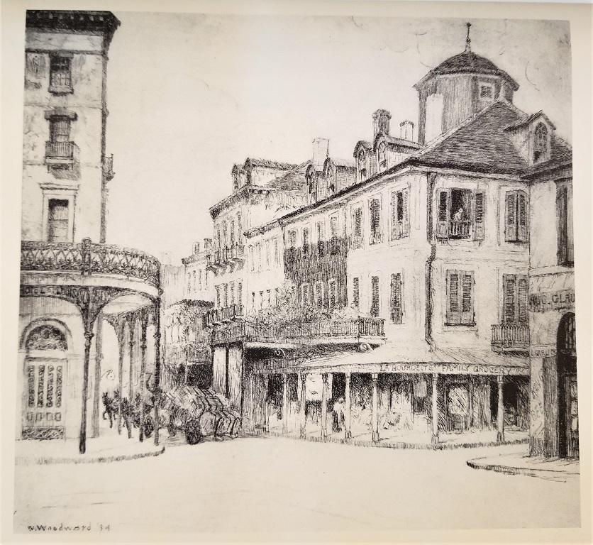 First Edition First Printing of French Quarter Etchings by W Woodward 1