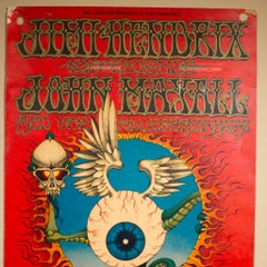 First Edition Flying Eyball Jimi Hendrix Concert at The Fillmore Poster