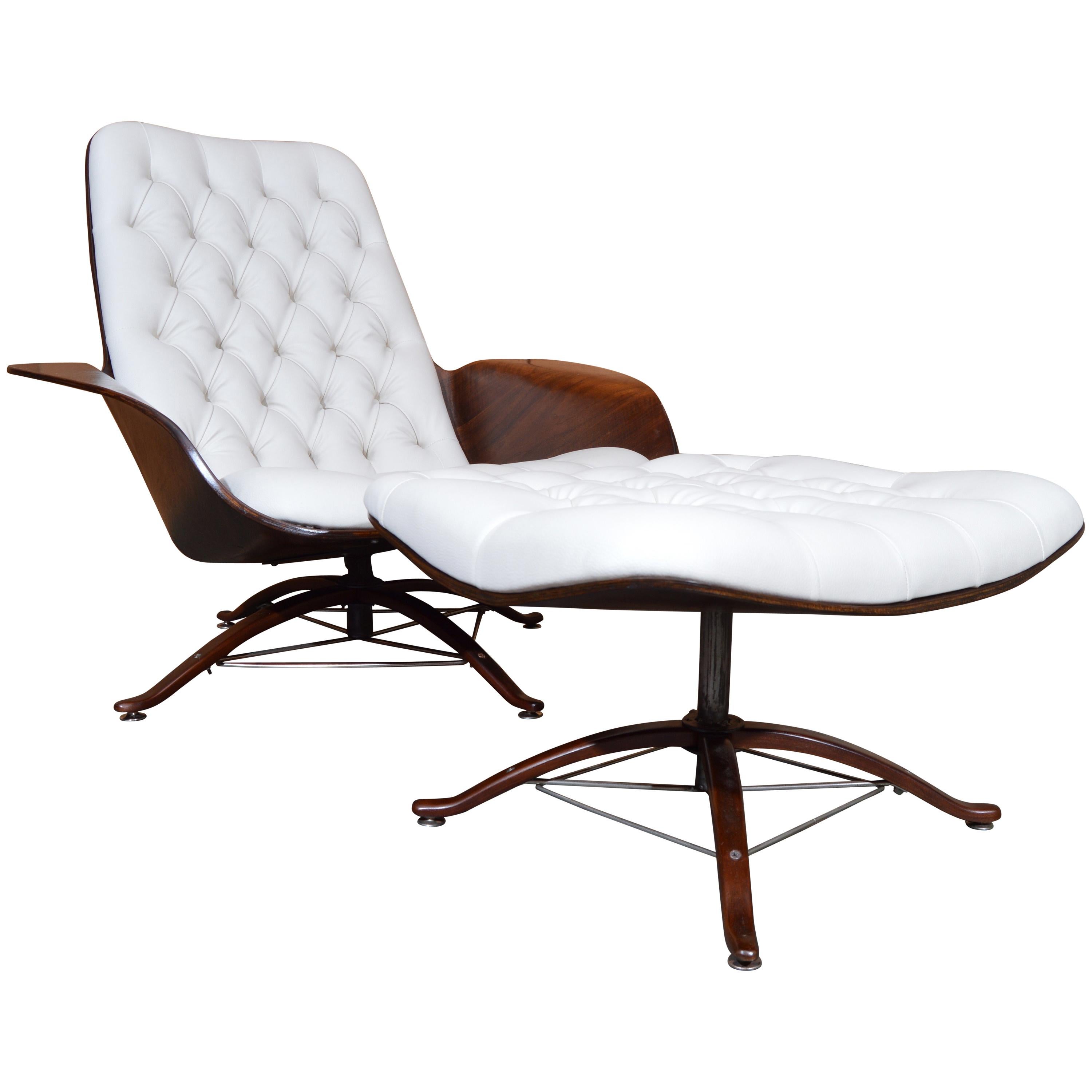 First Edition George Mulhauser for Plycraft Mr Chair Lounge Chair and Ottoman