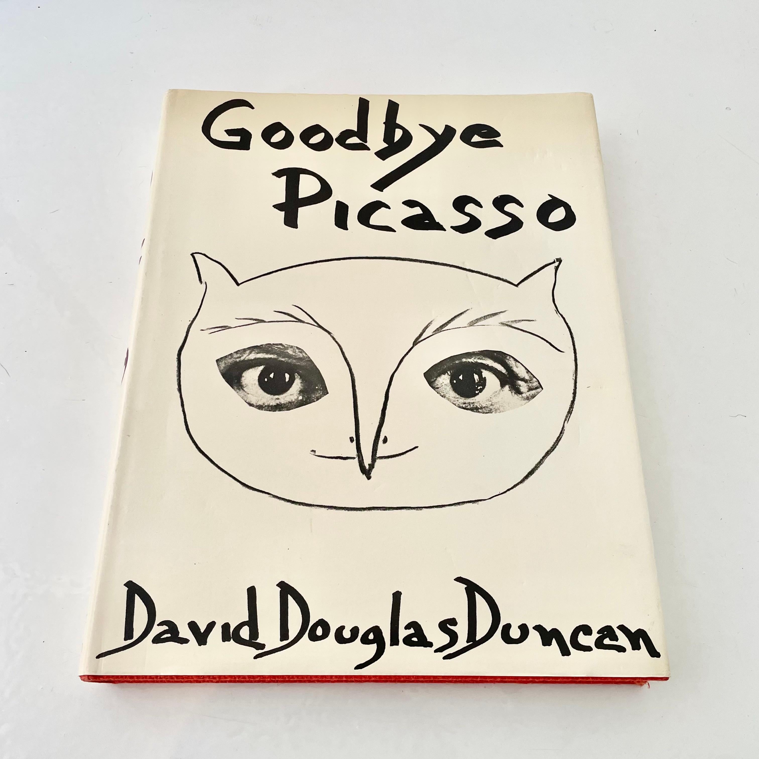 First edition Goodbye Picasso by David Douglas Duncan. Printed and bound in Switzerland. 296 page book with numerous drawings, photographs and stories from the prolific and world renowned artist. Original dust jacket folded inside. Great looking