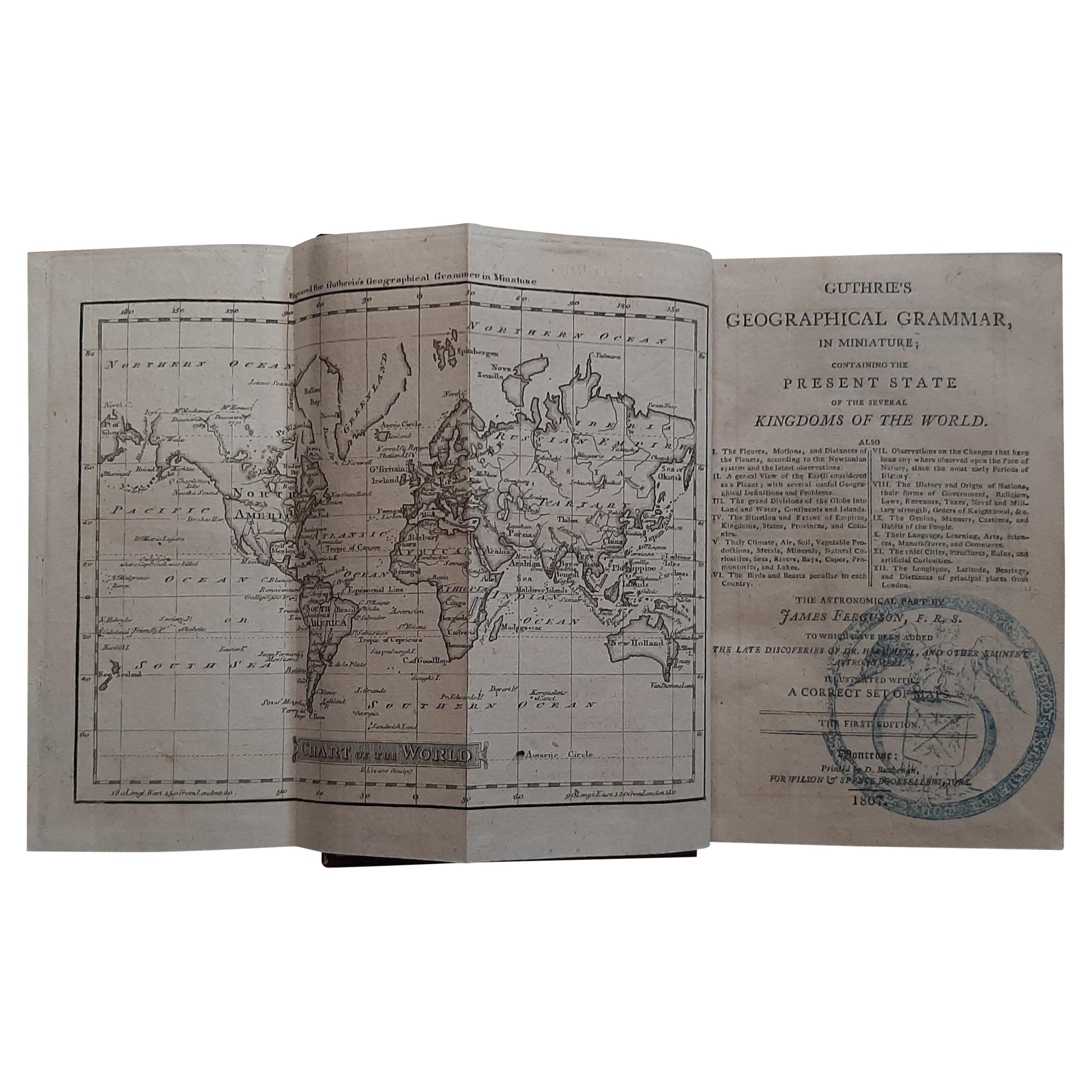 First Edition Guthrie's Geographical Grammmar in Miniature, 1807 For Sale