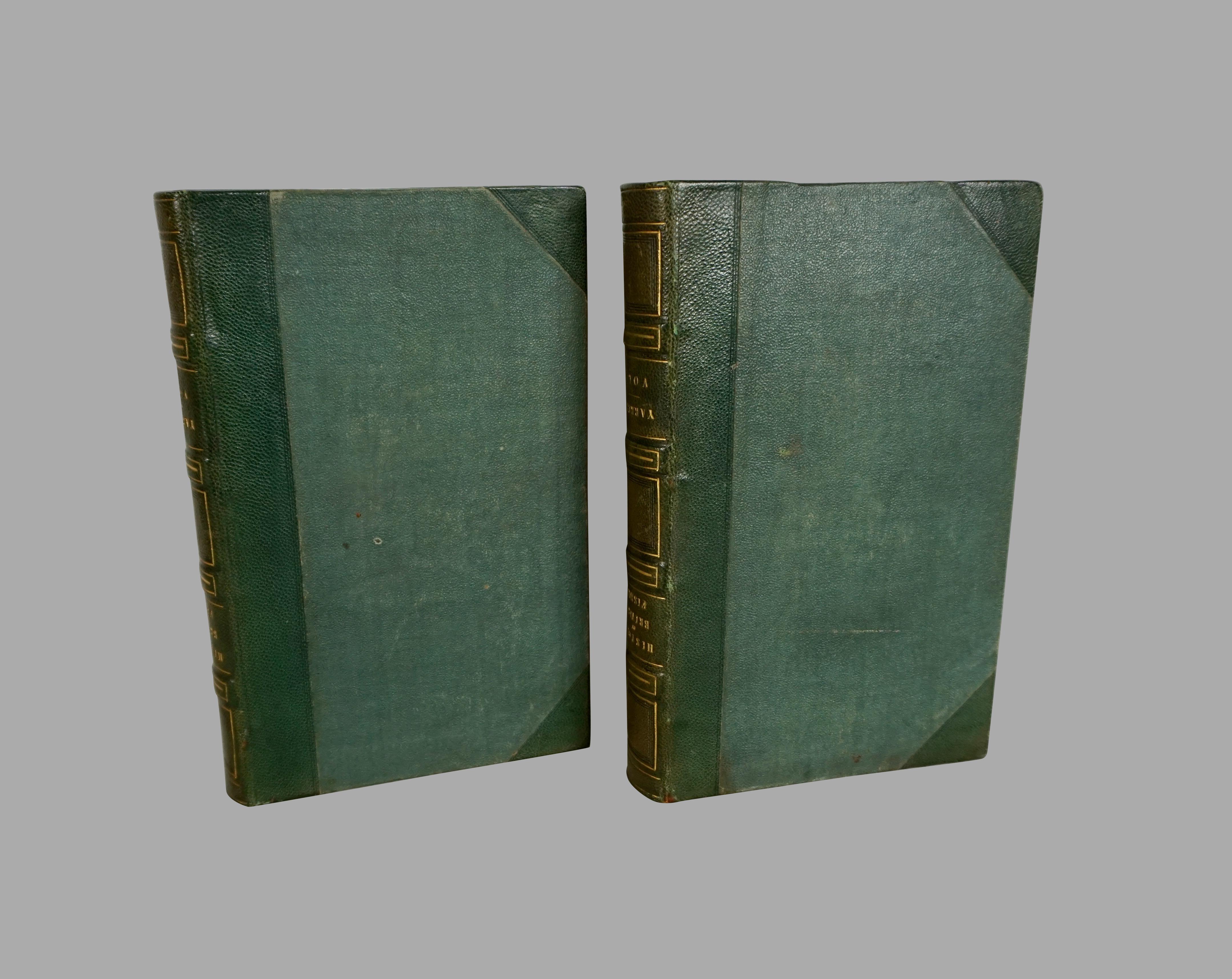 An interesting and well-illustrated leather bound copy of the History of British fish in 2 volumes, written by William Yarrell, famed British zoologist and naturalist, member of the Royal Institute and friend of John James Audubon. This work, with