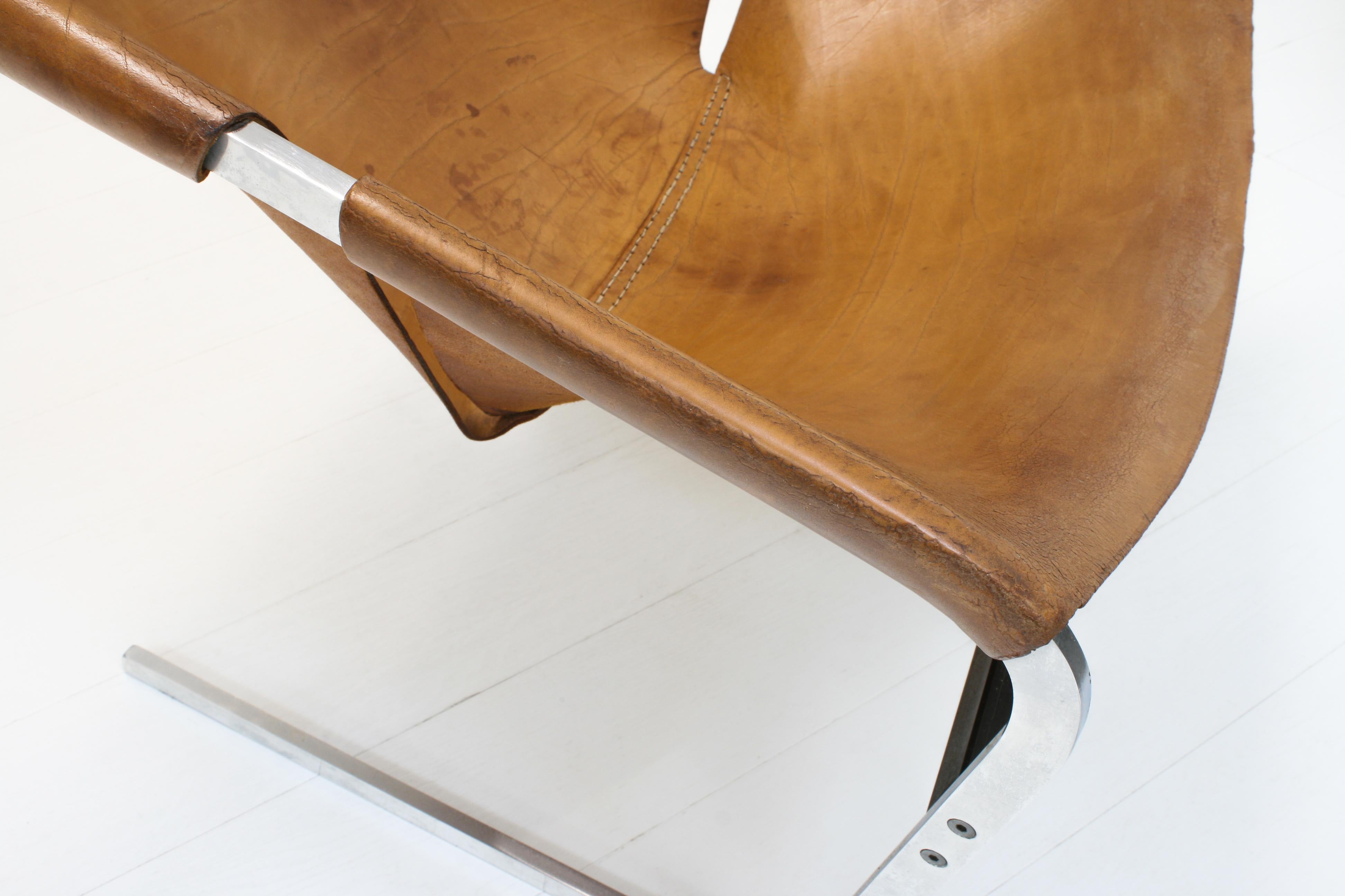 First Edition Leather F444 Cantilever Lounge Chair by Pierre Paulin for Artifort 3