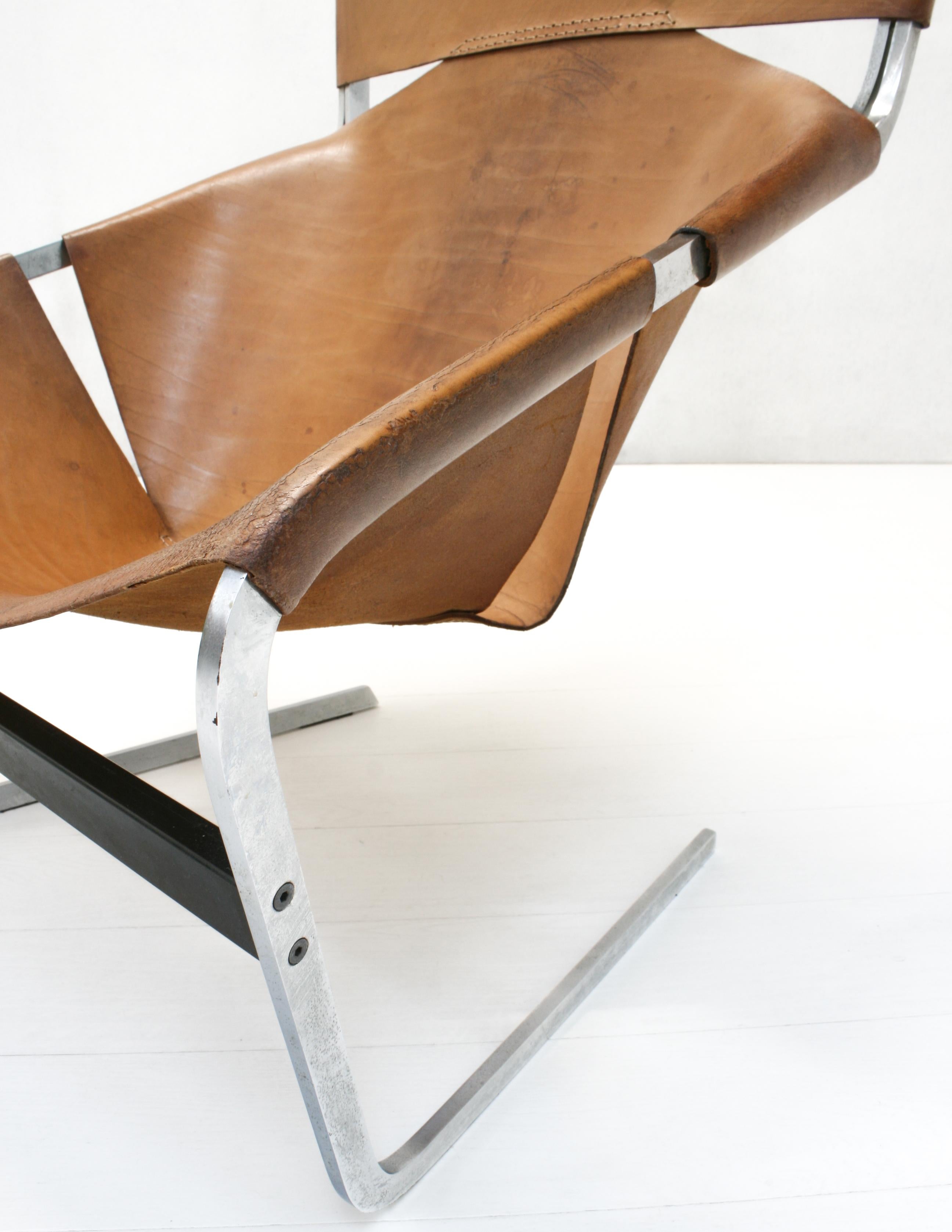 First Edition Leather F444 Cantilever Lounge Chair by Pierre Paulin for Artifort 5