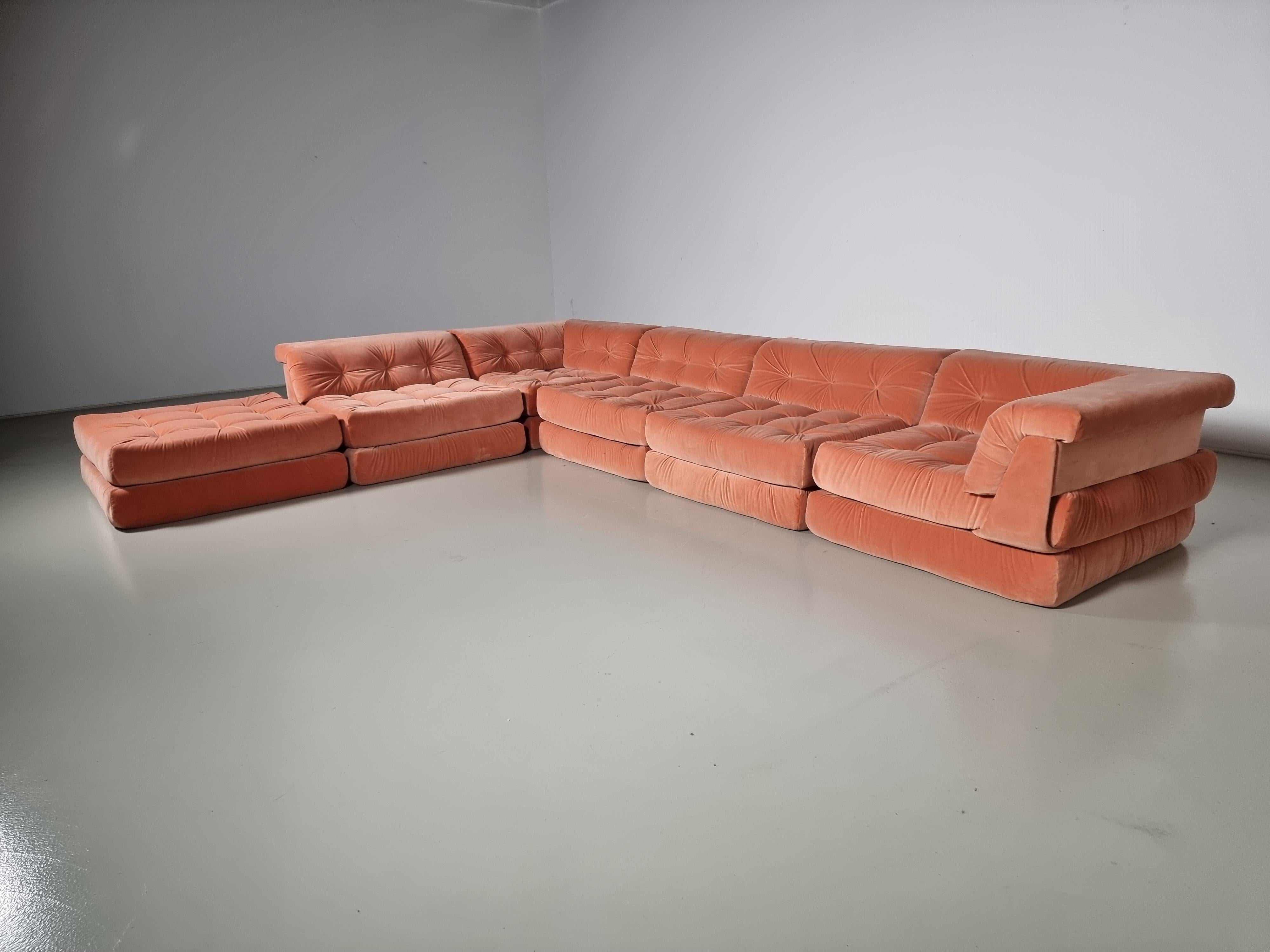 European First edition Mah Jong sofa by Hans Hopfer for Roche Bobois, France, 1970s