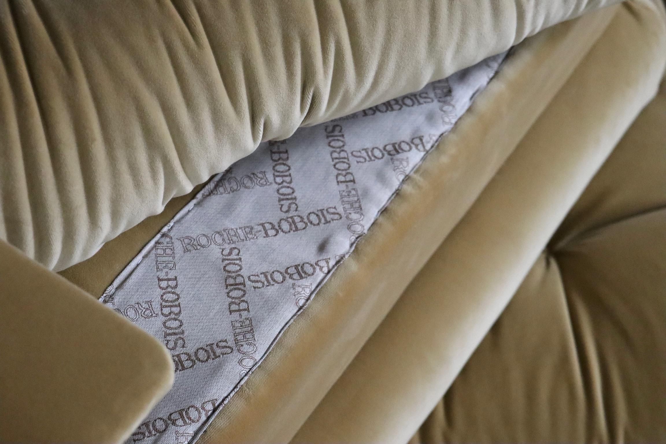 Première édition du canapé Mah Jong en velours beige de Hans Hopfer pour Roche Bobois, 197 en vente 7