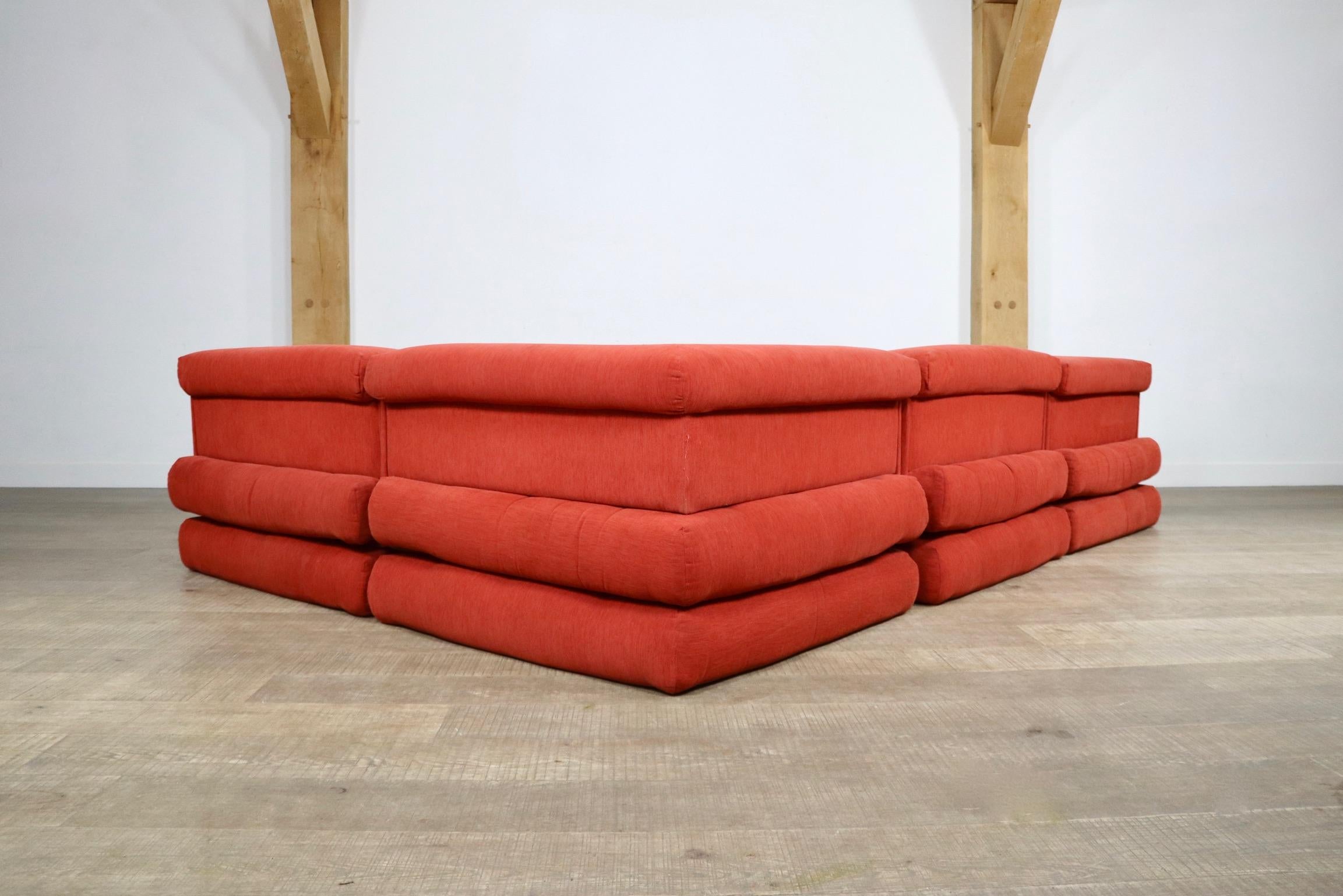 First Edition Mah Jong Sofa in Red by Roche Bobois, 1970s 8
