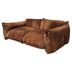 First Edition Mario Marenco 2-seater sofa in light brown suede, Arflex, 1970s