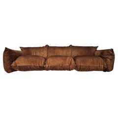 Used First Edition Mario Marenco 3-seater sofa in  light brown suede, Arflex, 1970s