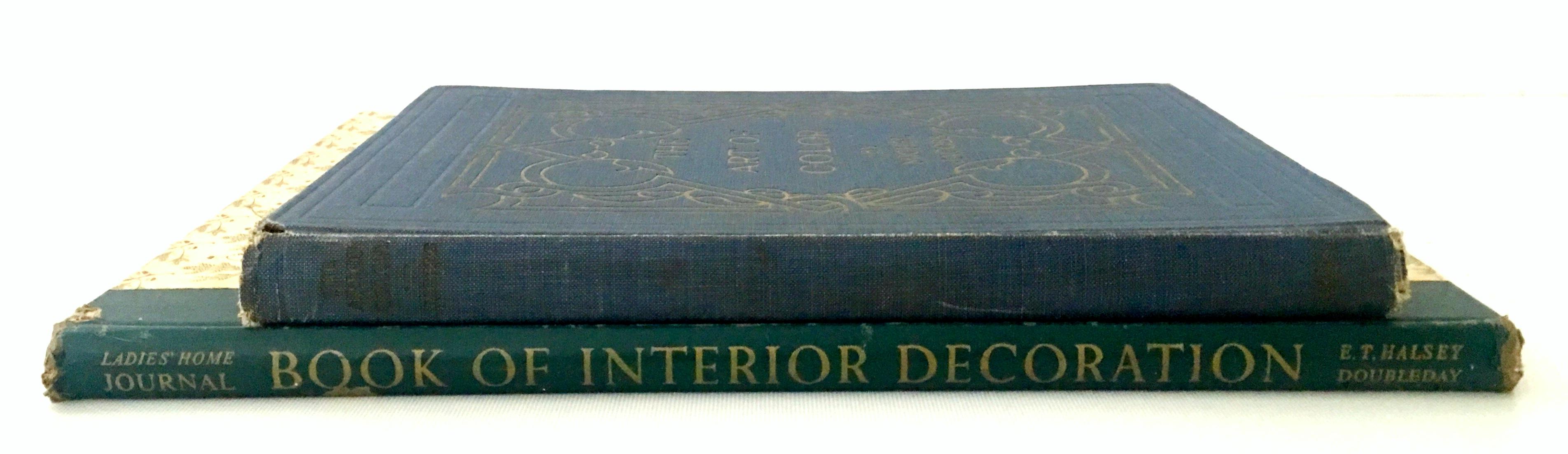 Set of midcentury first edition interior design hard cover books. This set of two books features, 1954 first edition of Ladies Home Journal Book Of Interior Decoration By, Elizabeth T. Halsey & the 1923 first edition of The Art Of Color By, Michel