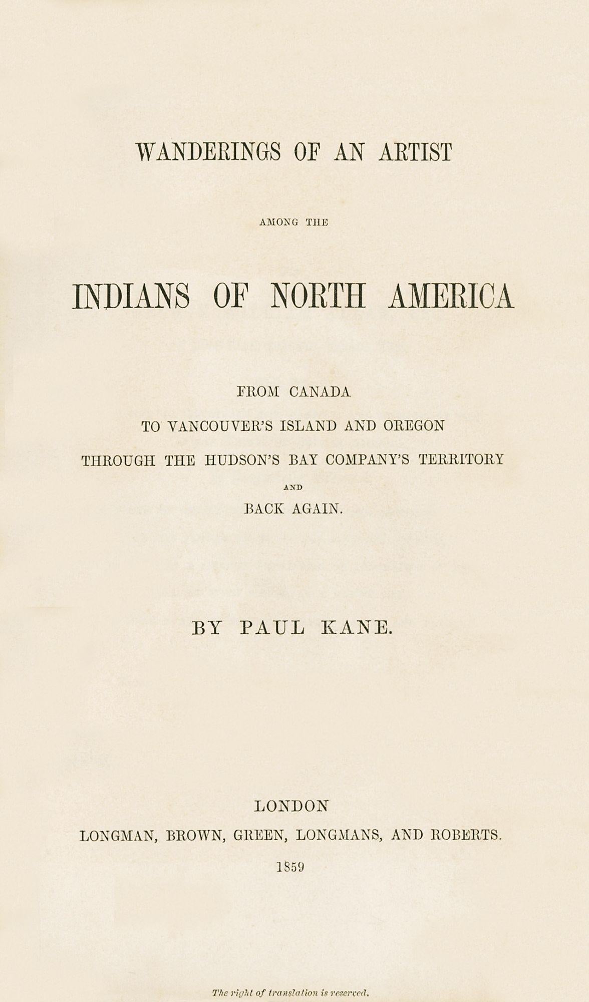 Anglais Première édition de l'œuvre historique sur Les Indiens d'Amérique du Nord
