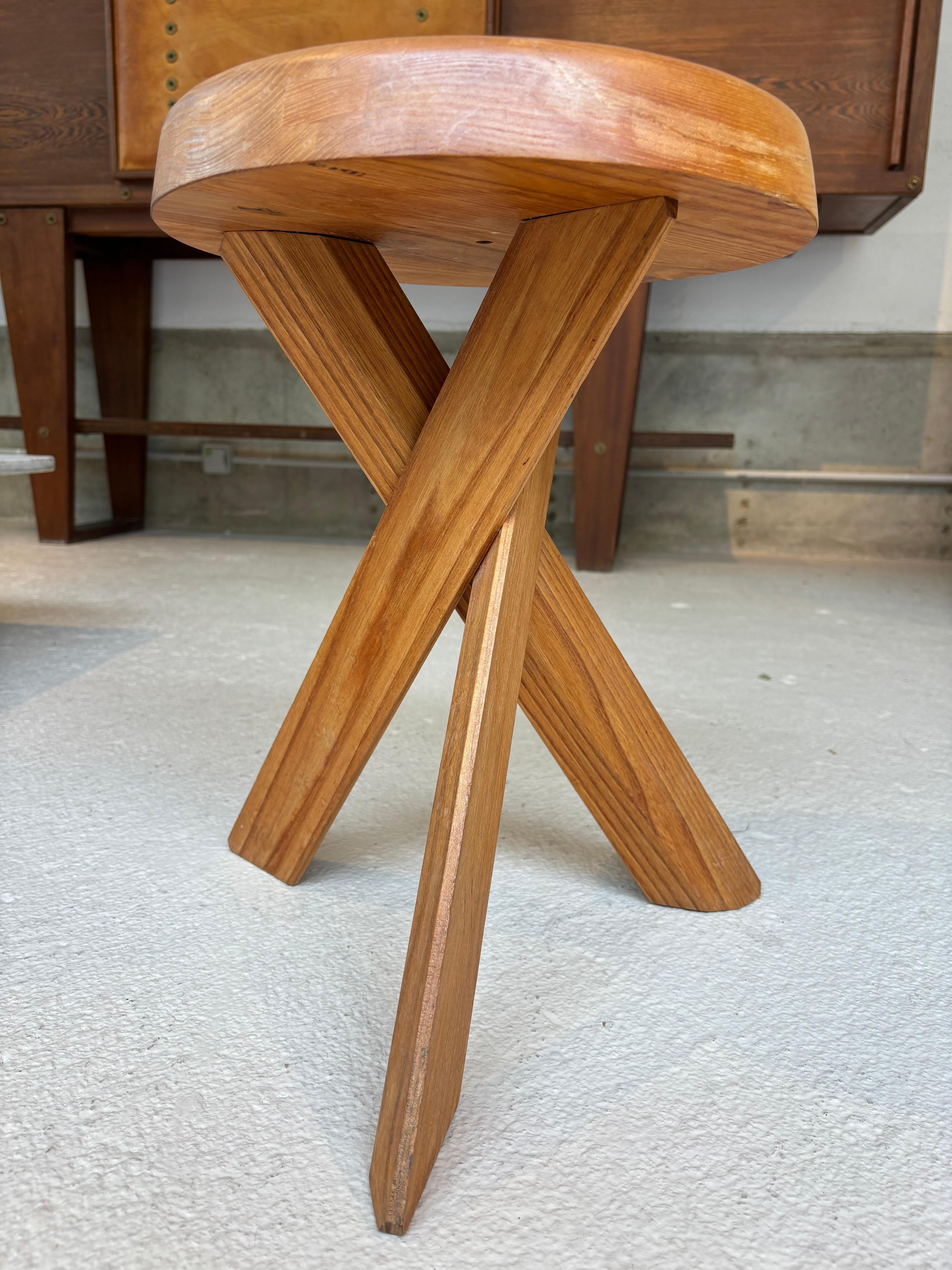 First edition of S31 stool by Pierre Chapo For Sale 1