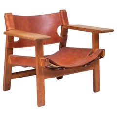 First Edition of "the Spanish" Oak Armchairs by Borge Mogensen