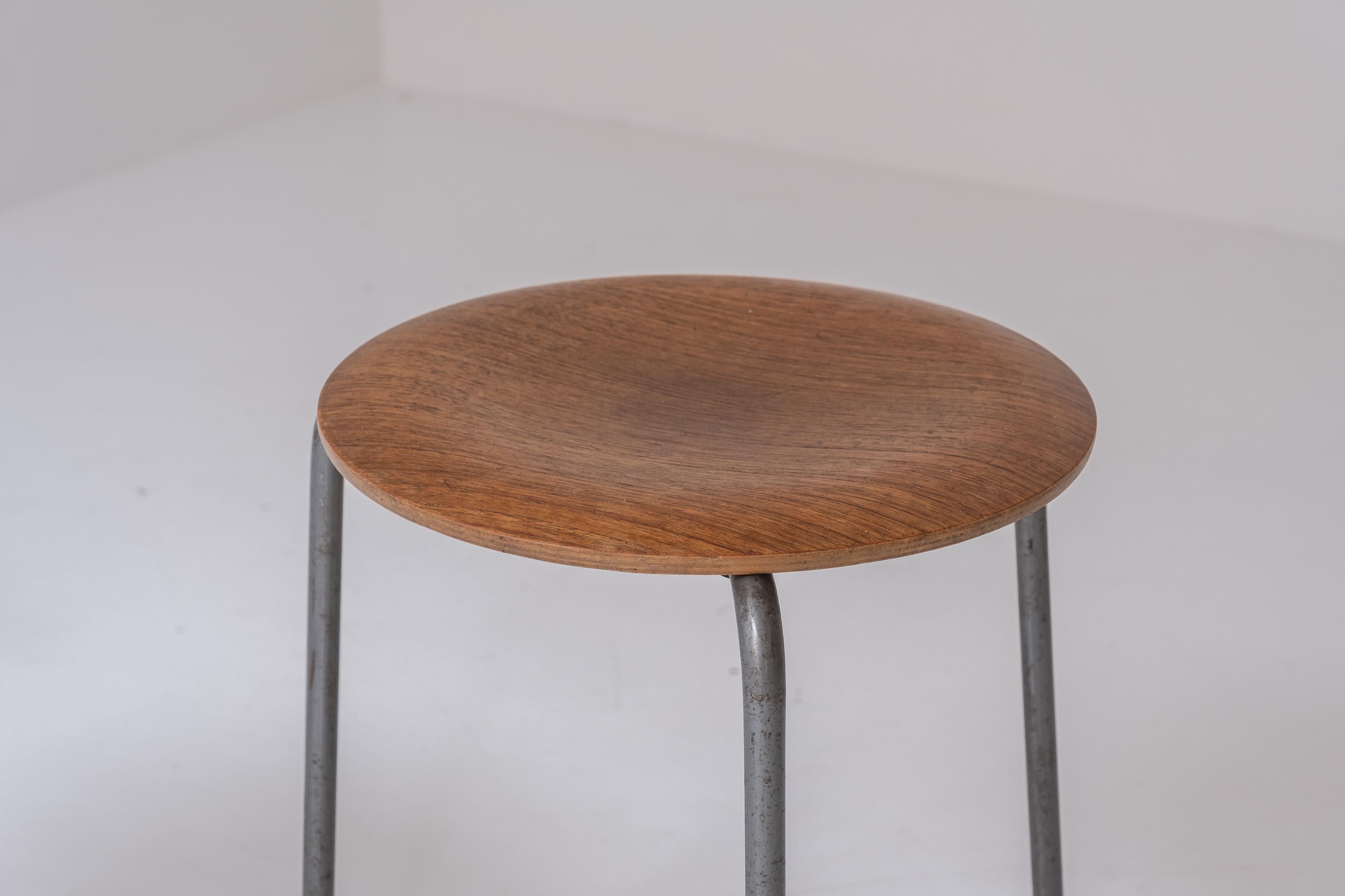 Mid-20th Century First Edition Pair ‘Dot’ Stools by Arne Jacobsen for Fritz Hansen, Denmark 1960s For Sale