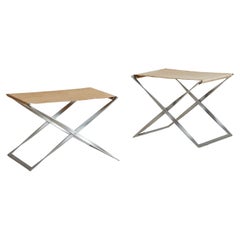 Erstausgabe PK91 Klapphocker von Poul Kjærholm für E. Kold Christensen