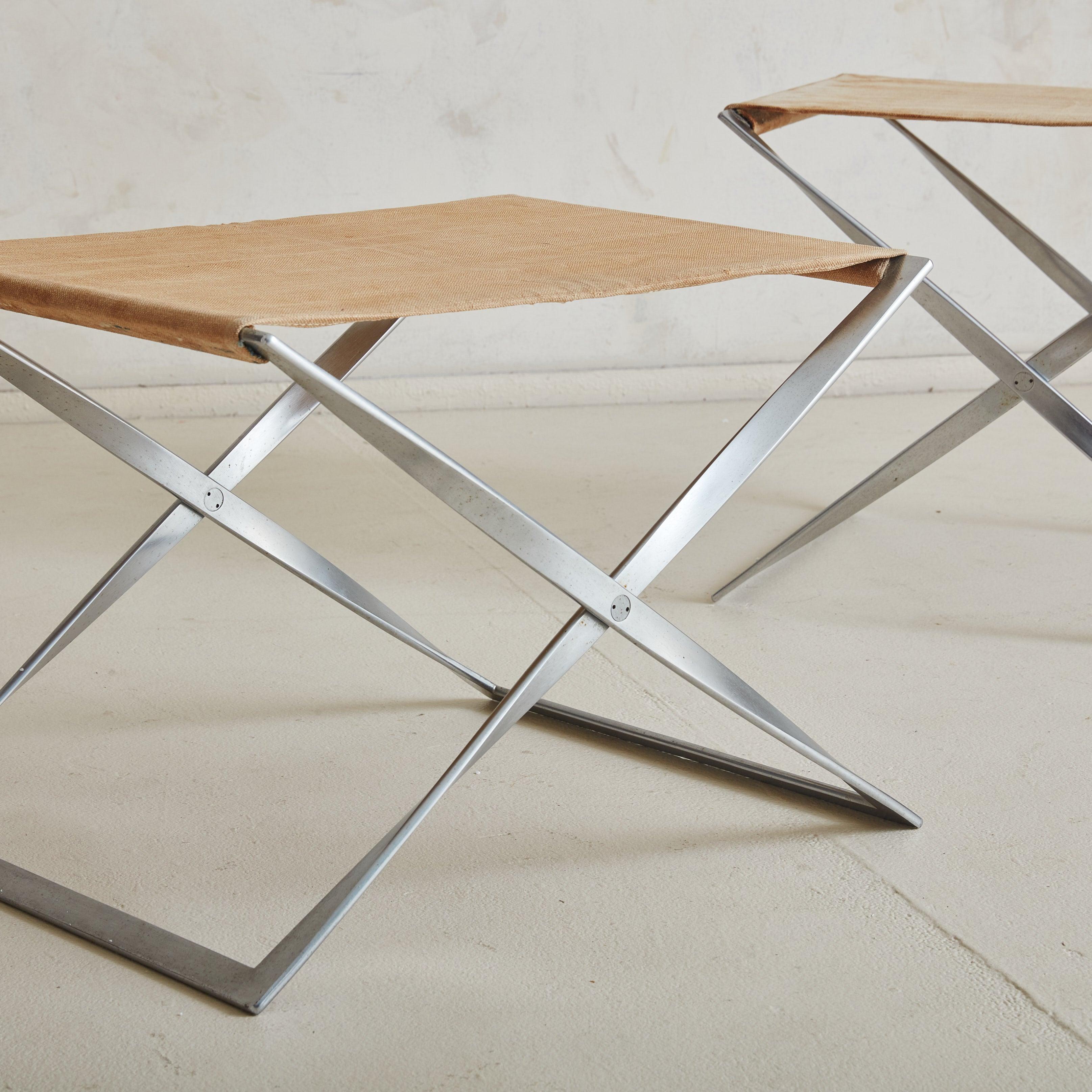 Scandinavo moderno Sgabelli Foldes PK91 in prima edizione di Poul Kjærholm per E. Kold Christensen in vendita