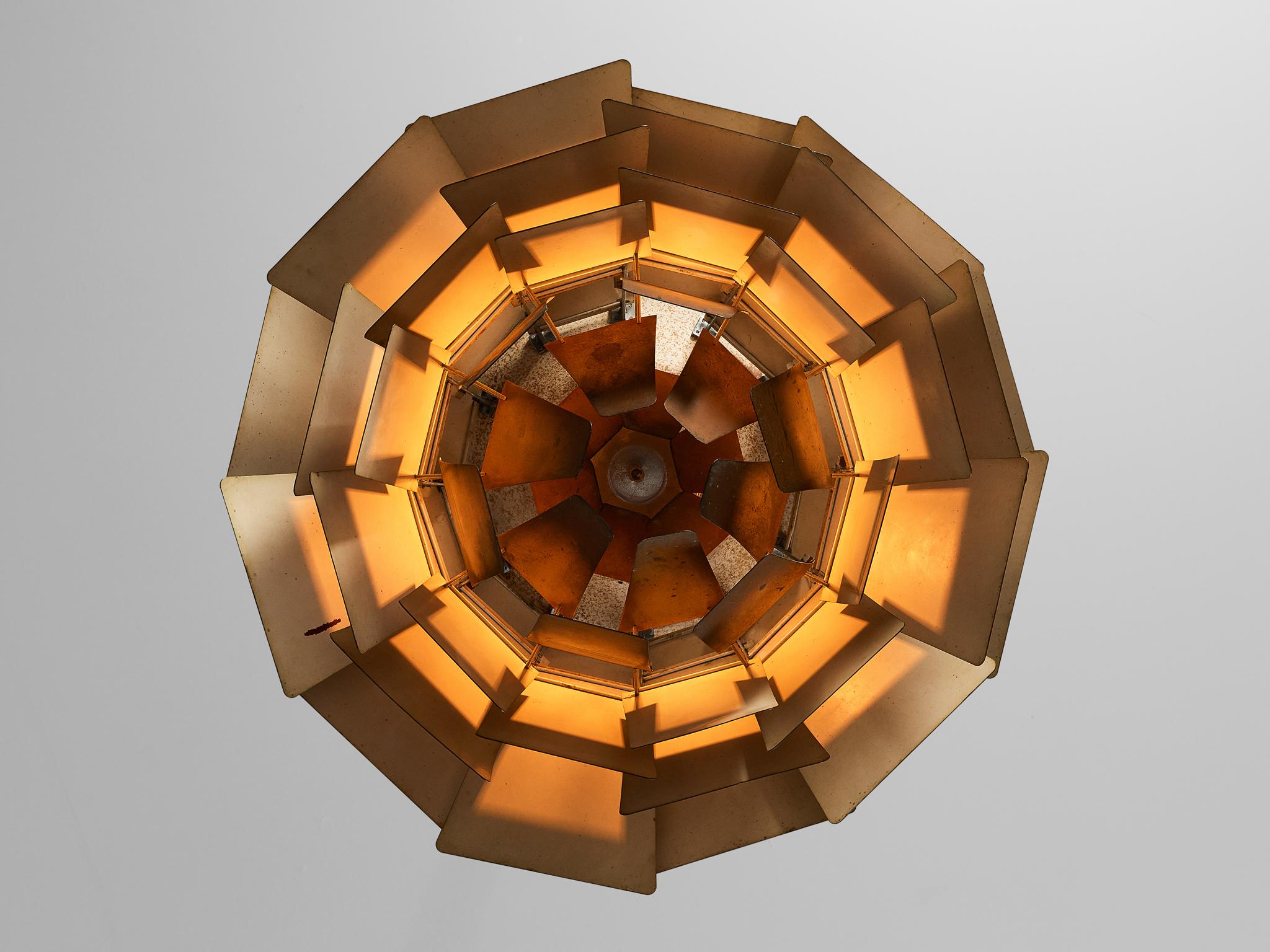 First Edition Poul Henningsen 'Artichoke' Chandelier with Copper Shades In Good Condition In Waalwijk, NL