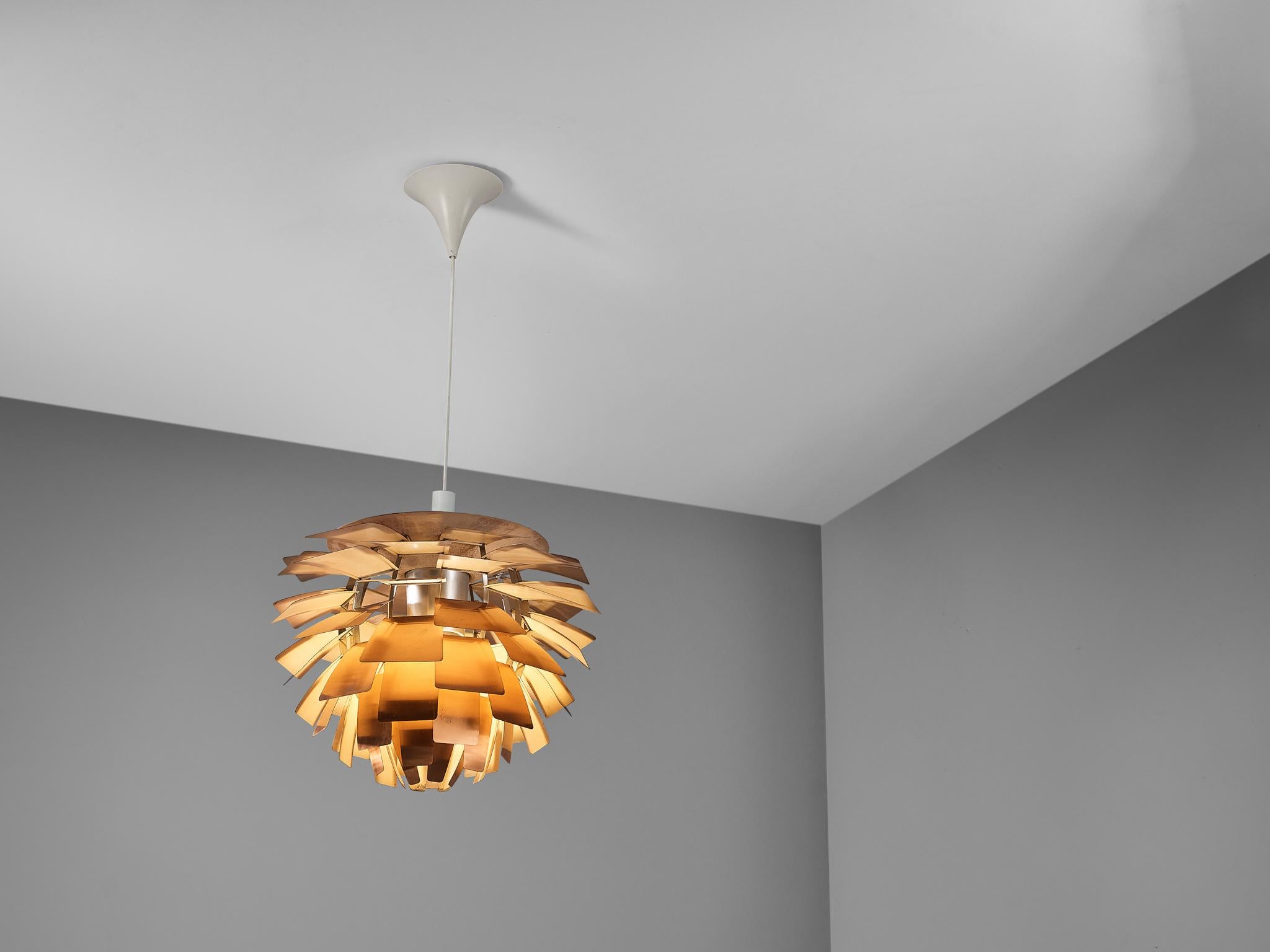 Mid-20th Century First Edition Poul Henningsen 'Artichoke' Chandelier with Copper Shades