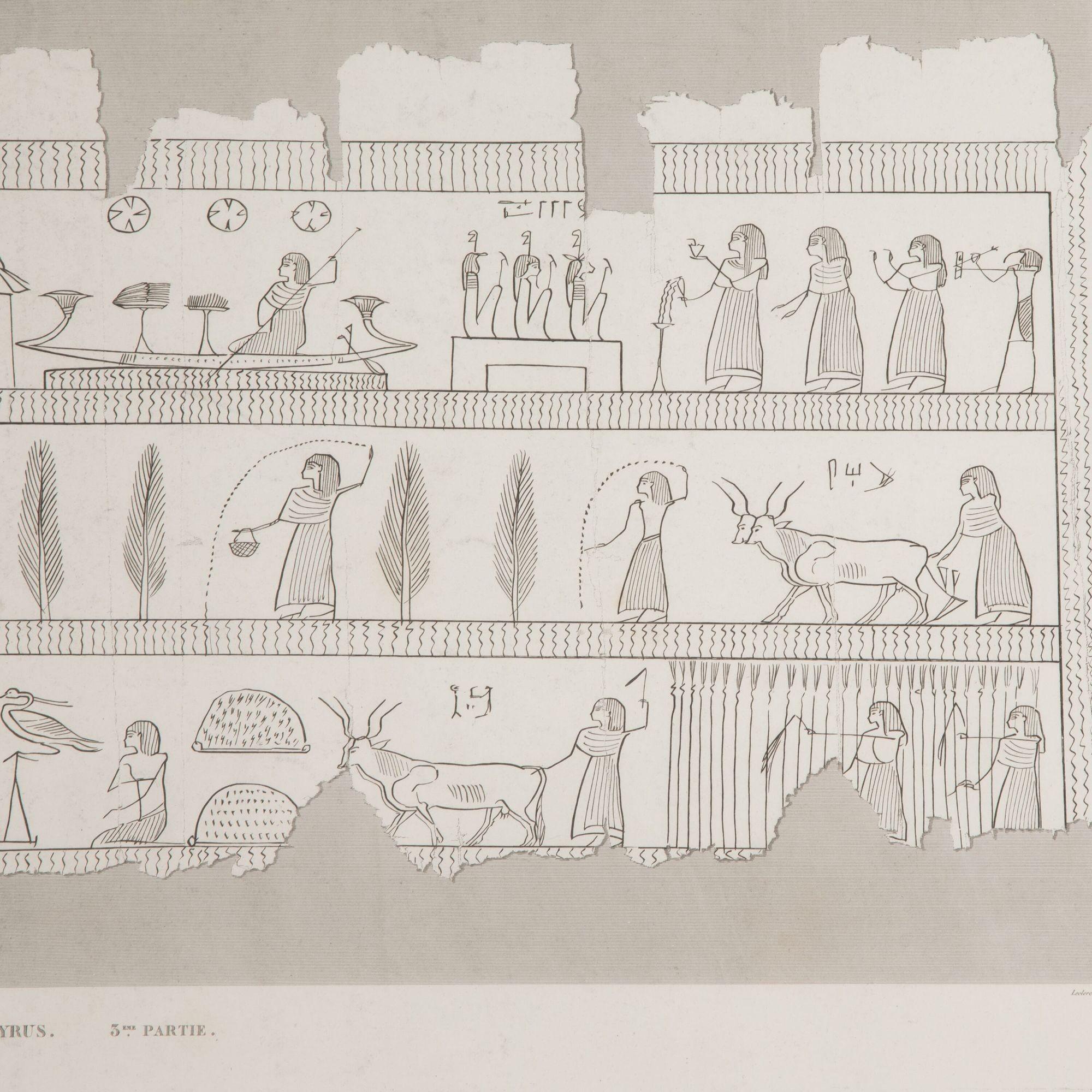 Wonderful illustrations from Egyptian tombs obtained during the late 18th Century French expedition to Egypt under Napoleon Bonaparte.
After Napoleon conquered Egypt in the early 1800's he sent teams of artists down to Egypt to record everything