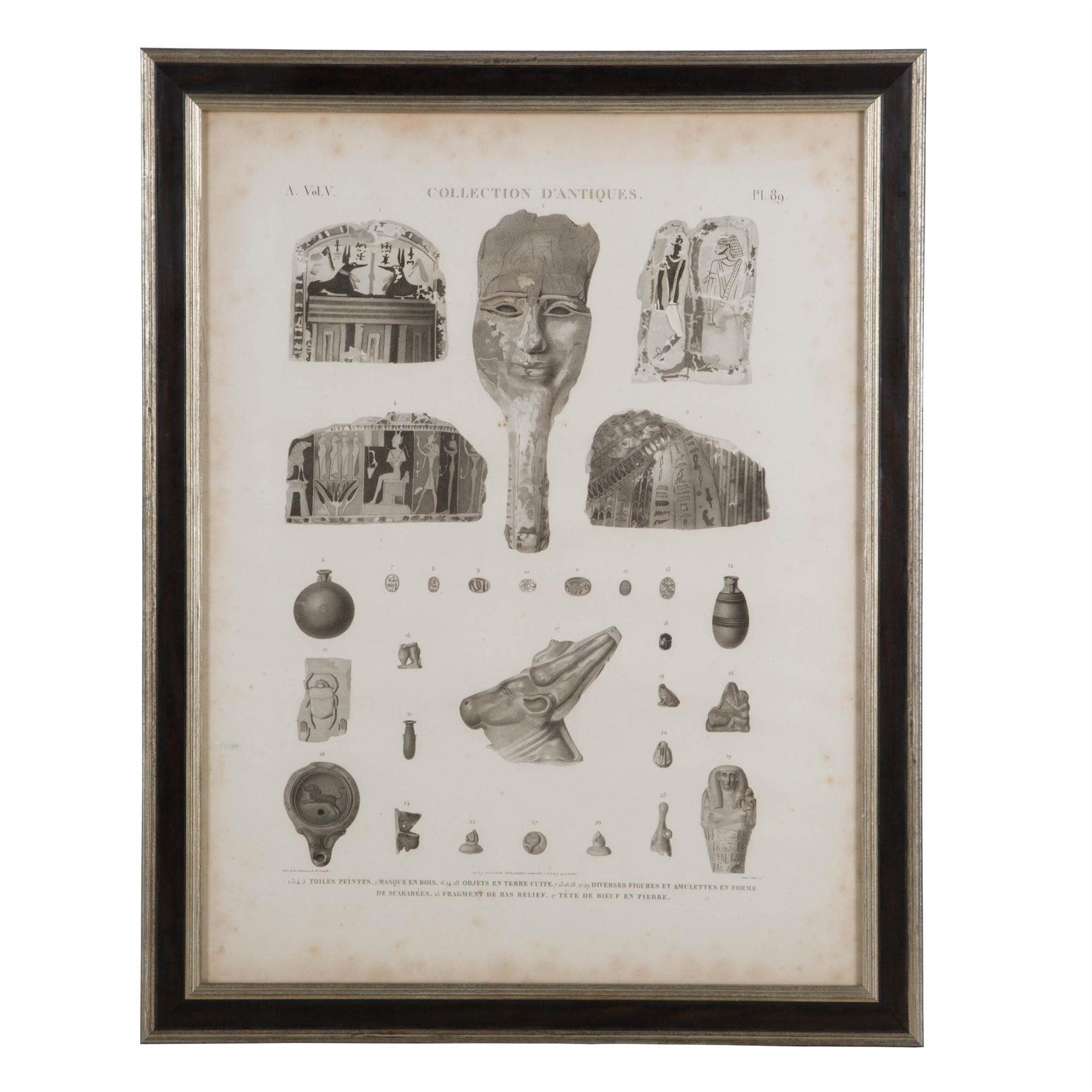 Three framed early 19th century first edition prints - 'Description de L'Egypt'. After Napoleon conquered Egypt in the early 1800s he sent teams of artists down to Egypt to record everything there from the flora ,fauna, local costume, architecture