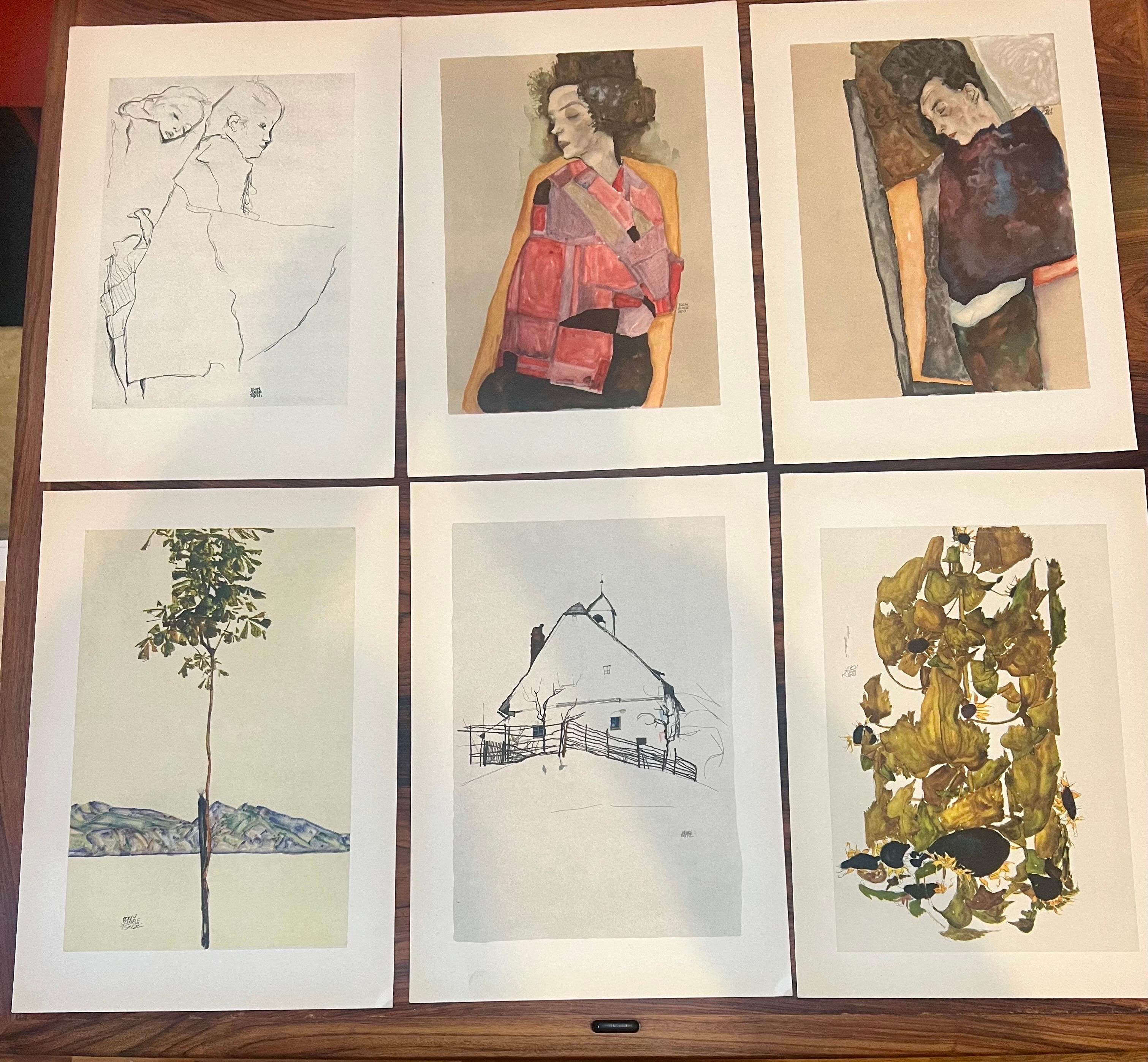 First Edition Rare Portofolio Booklet by Egon Schiele 24 Unframed Prints In Good Condition For Sale In San Diego, CA