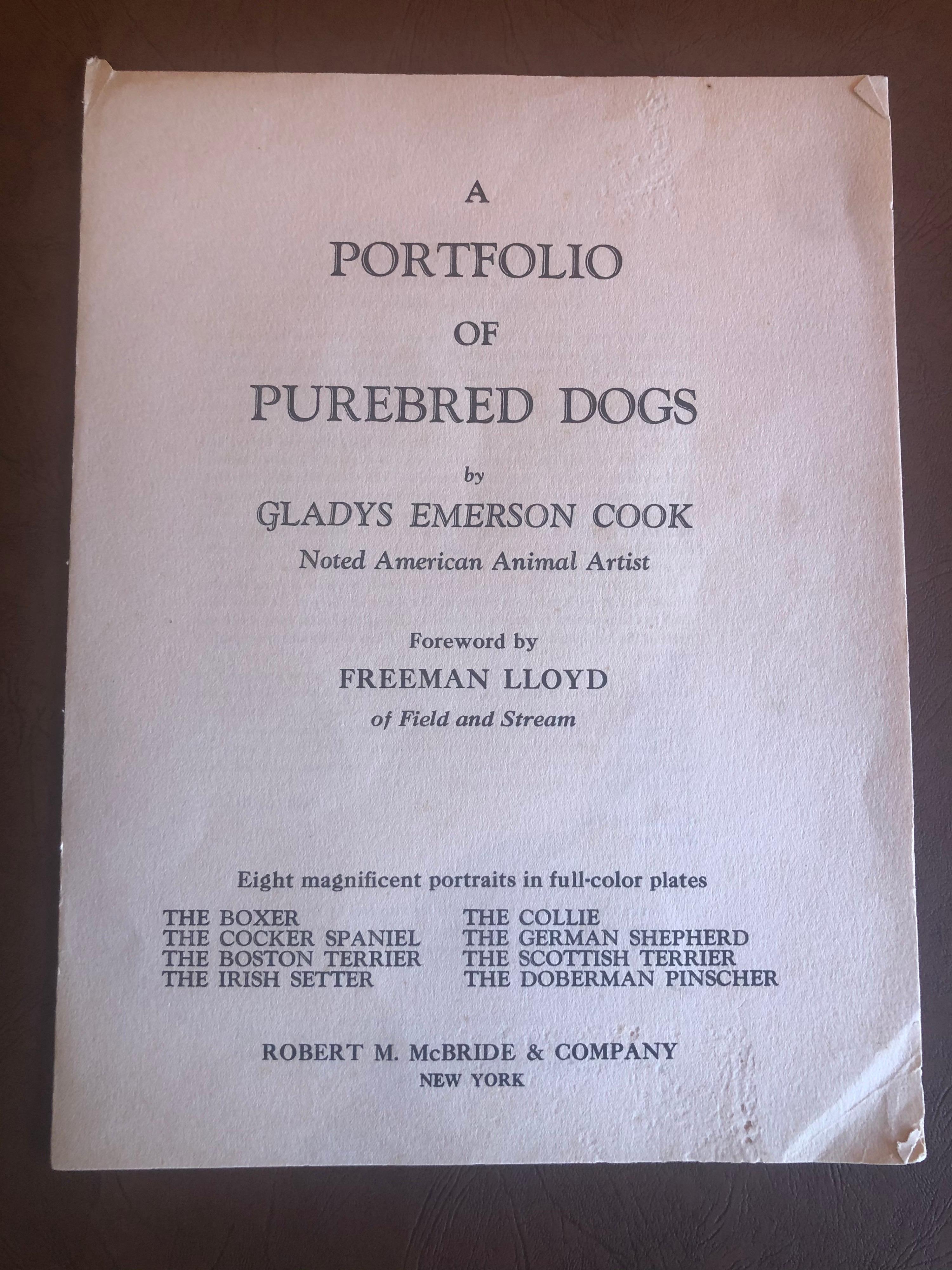 American First Edition Set of Eight Signed Dog Prints by Gladys Emerson Cook