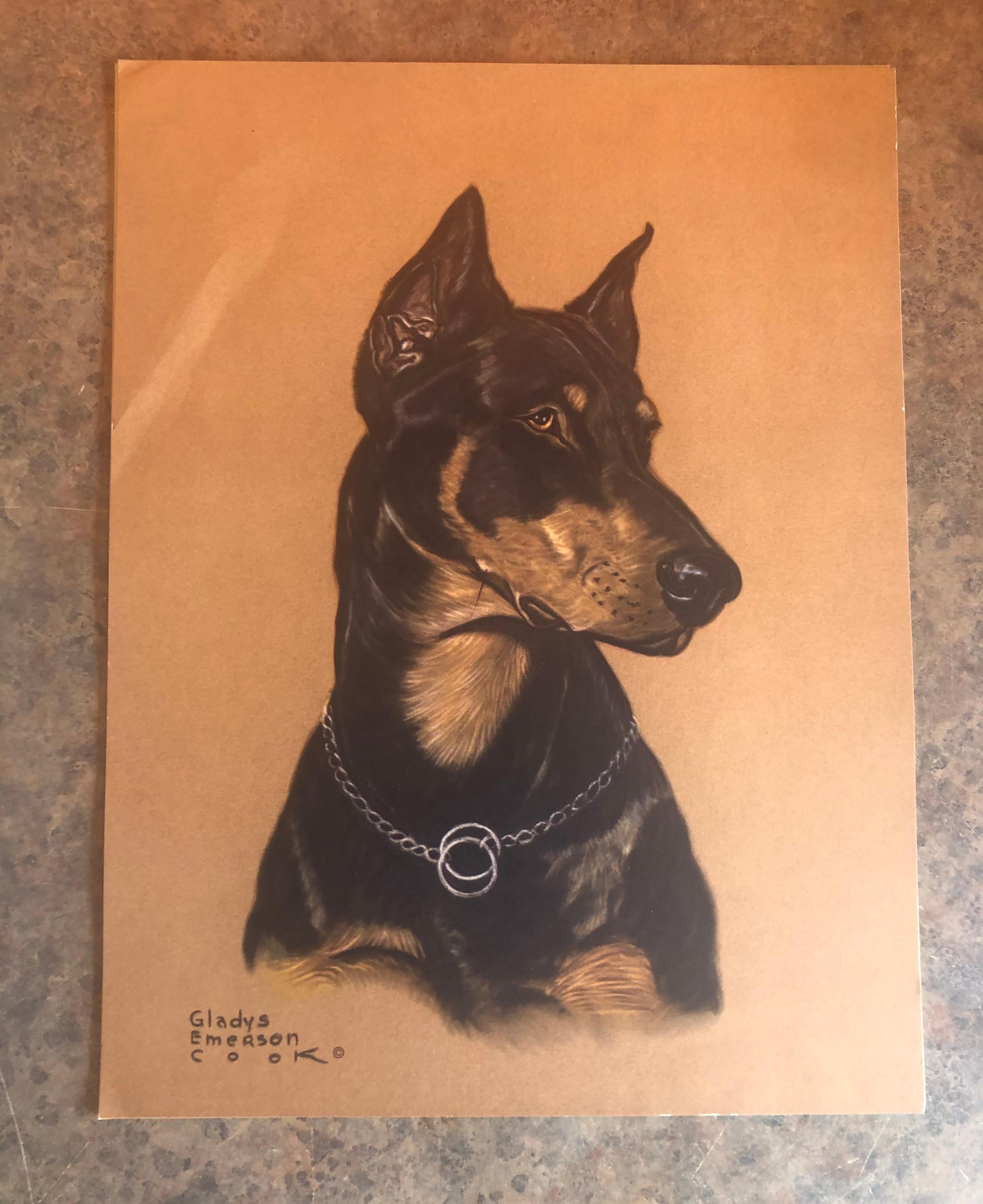 20th Century First Edition Set of Eight Signed Dog Prints by Gladys Emerson Cook