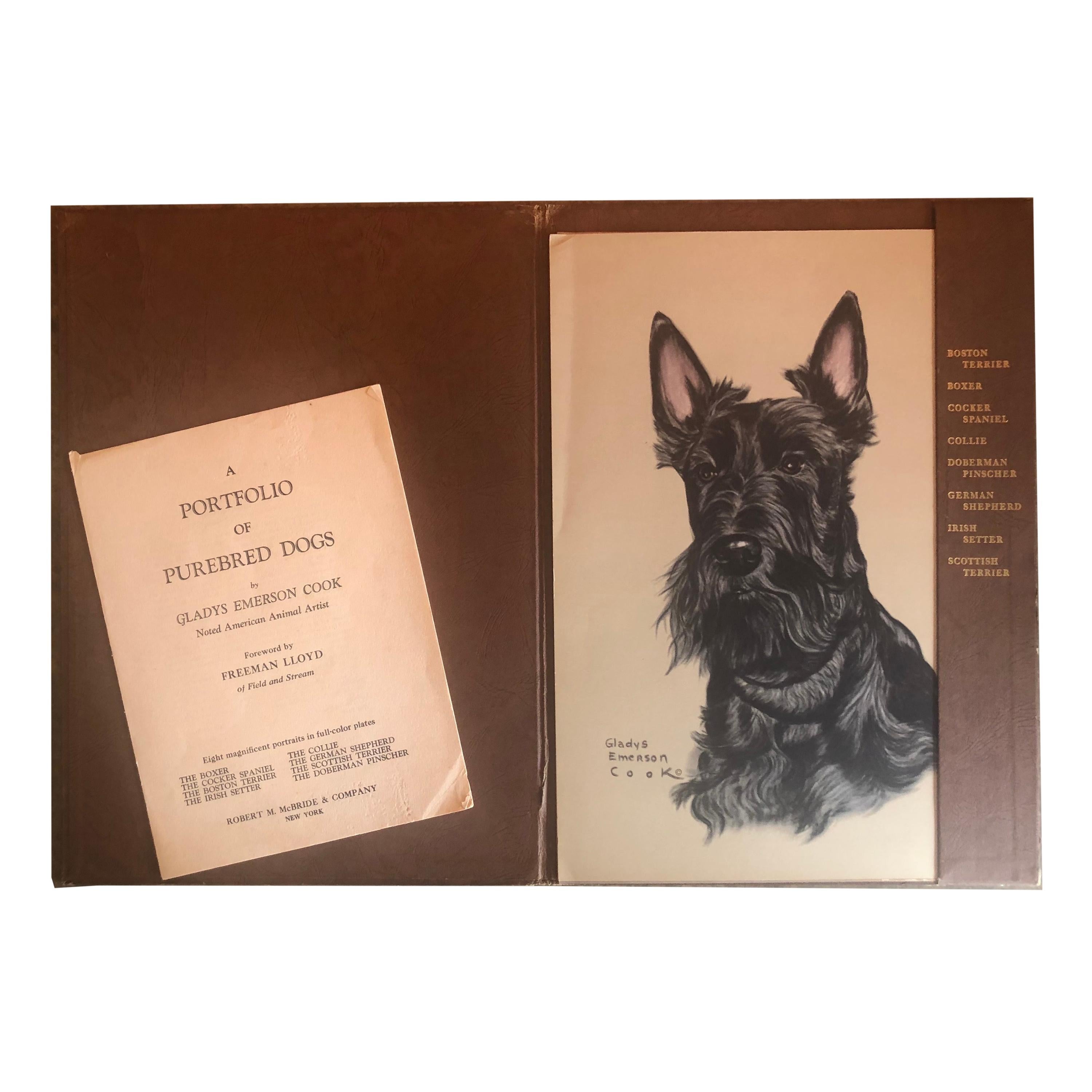 First Edition Set of Eight Signed Dog Prints by Gladys Emerson Cook