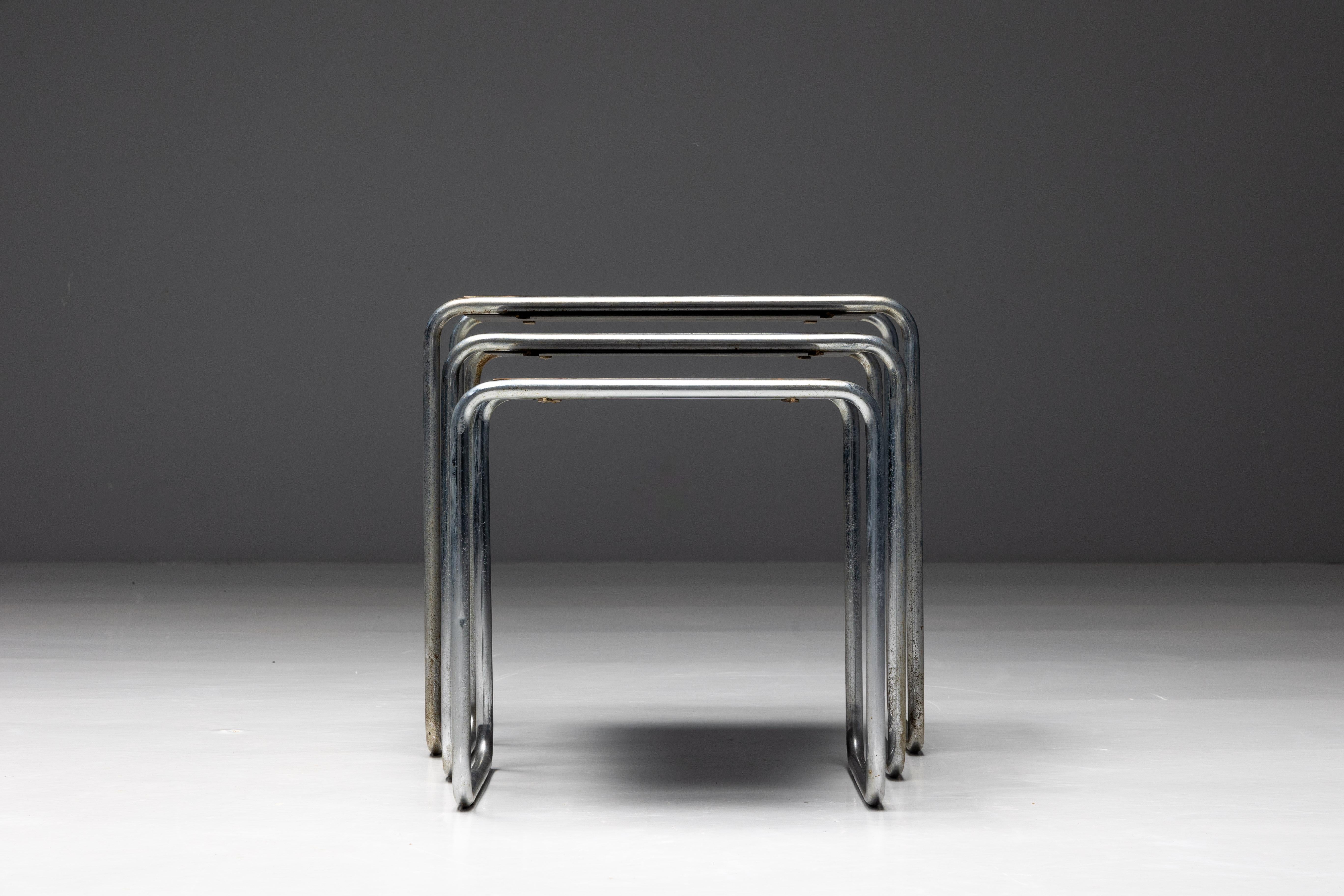 Primera edición de mesas auxiliares de Marcel Breuer para Thonet, Alemania, años 30 en venta 4